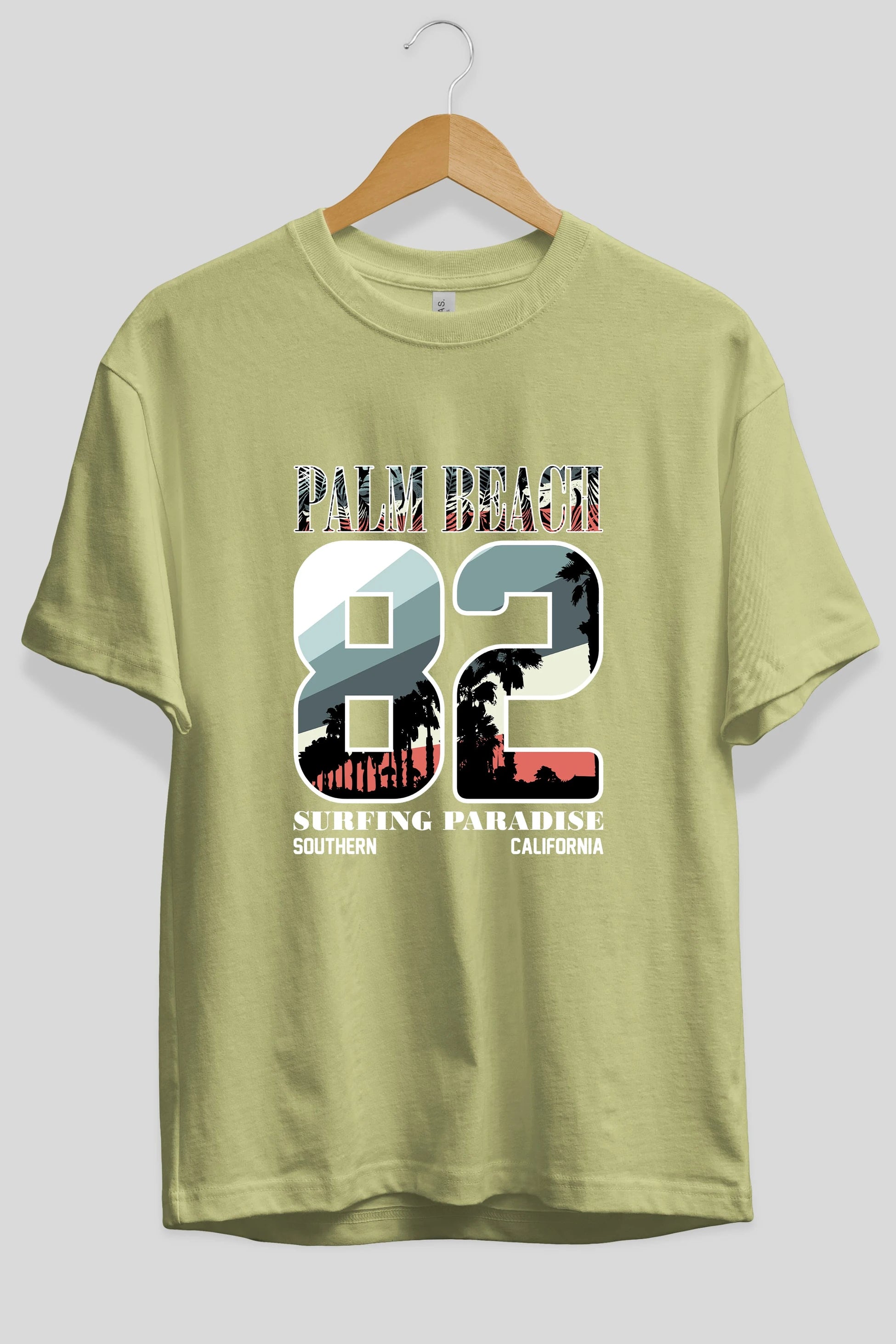Palm Beach 82 Ön Baskılı Oversize t-shirt Erkek Kadın Unisex