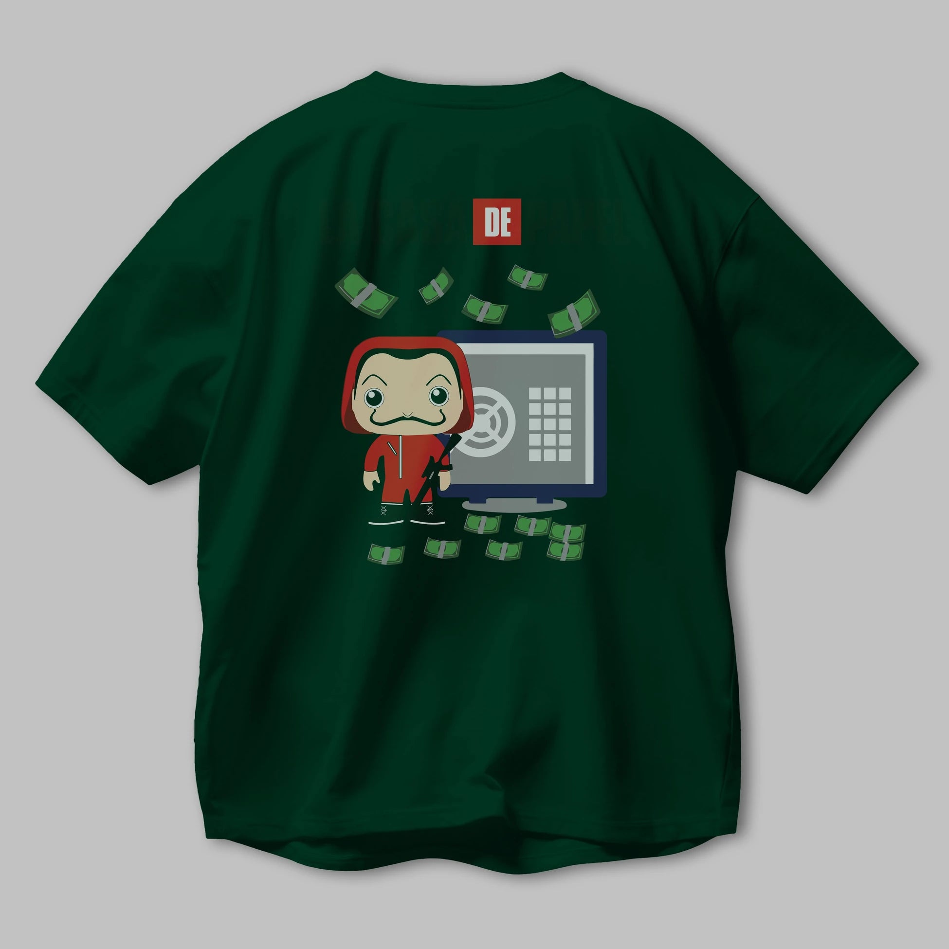 La Casa De Papel (4) Arka Baskılı Oversize t-shirt Erkek Kadın Unisex %100 Pamuk Bisiklet Yaka tişort