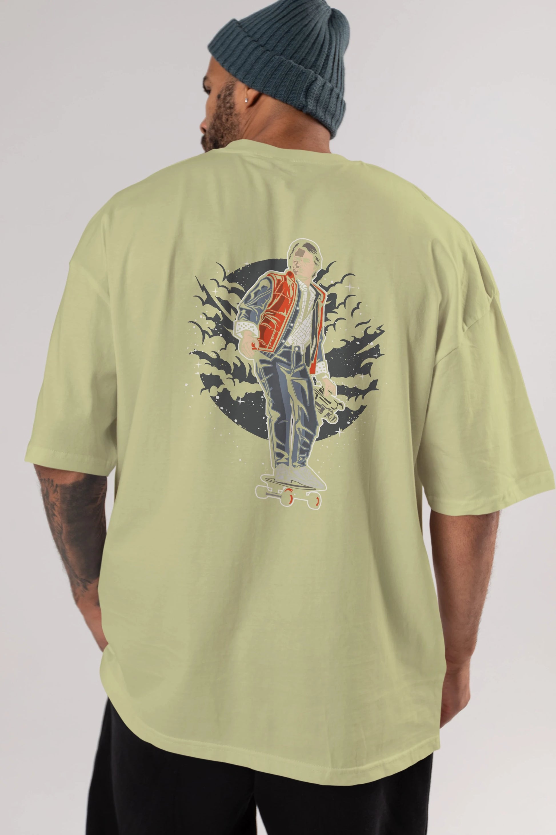 MARTY Arka Baskılı Oversize t-shirt Erkek Kadın Unisex %100 Pamuk