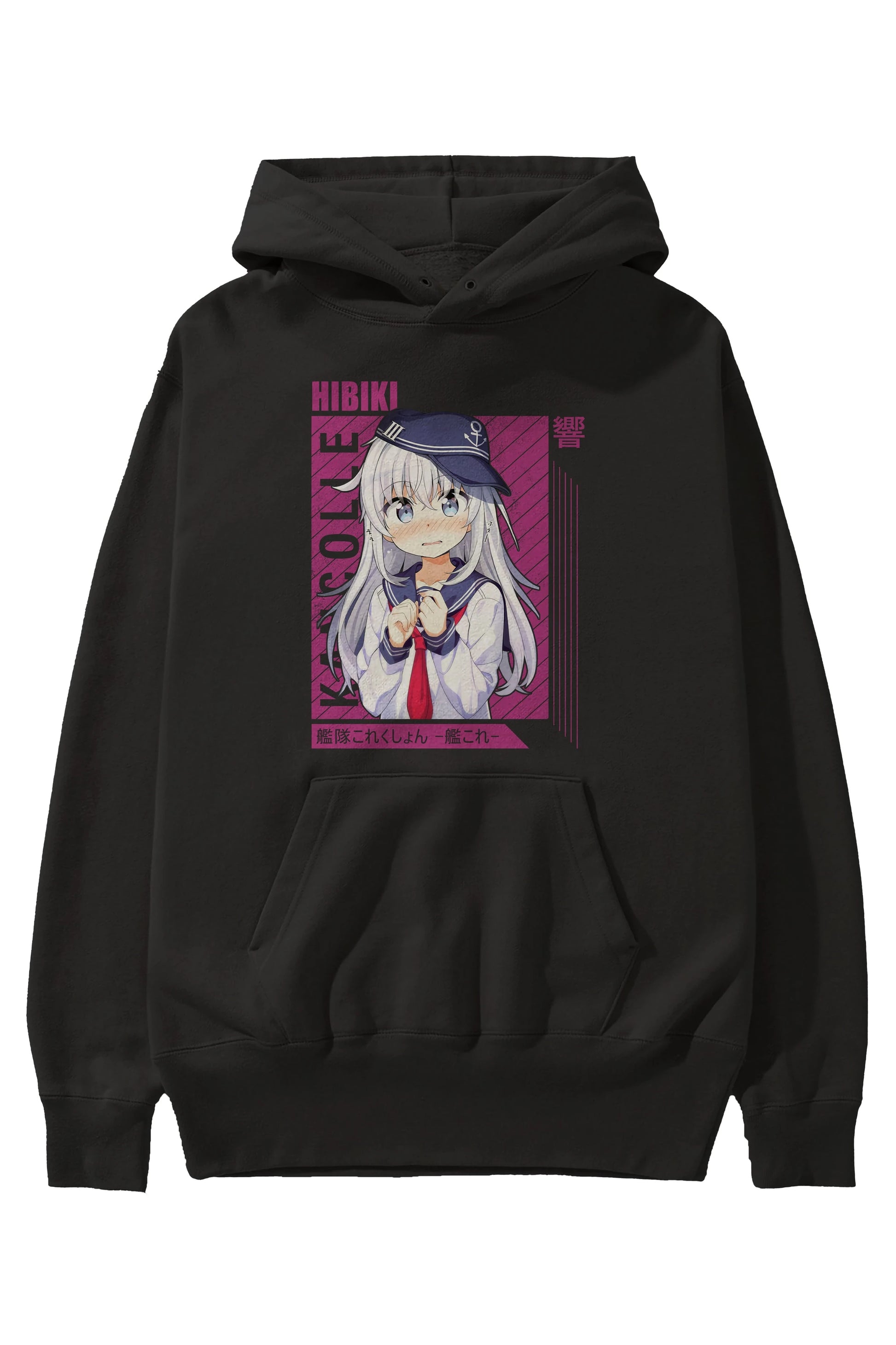 Hibiki 4 Anime Ön Baskılı Hoodie Oversize Kapüşonlu Sweatshirt Erkek Kadın Unisex