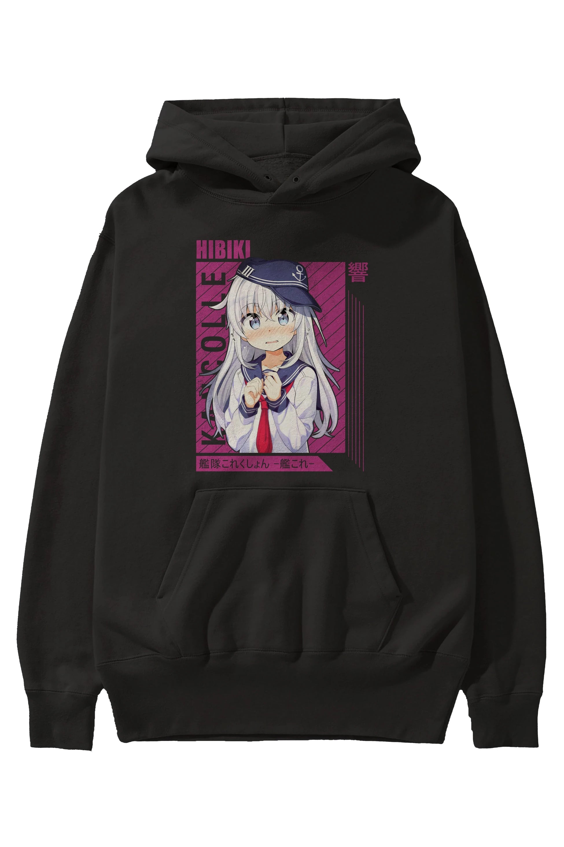 Hibiki 4 Anime Ön Baskılı Hoodie Oversize Kapüşonlu Sweatshirt Erkek Kadın Unisex
