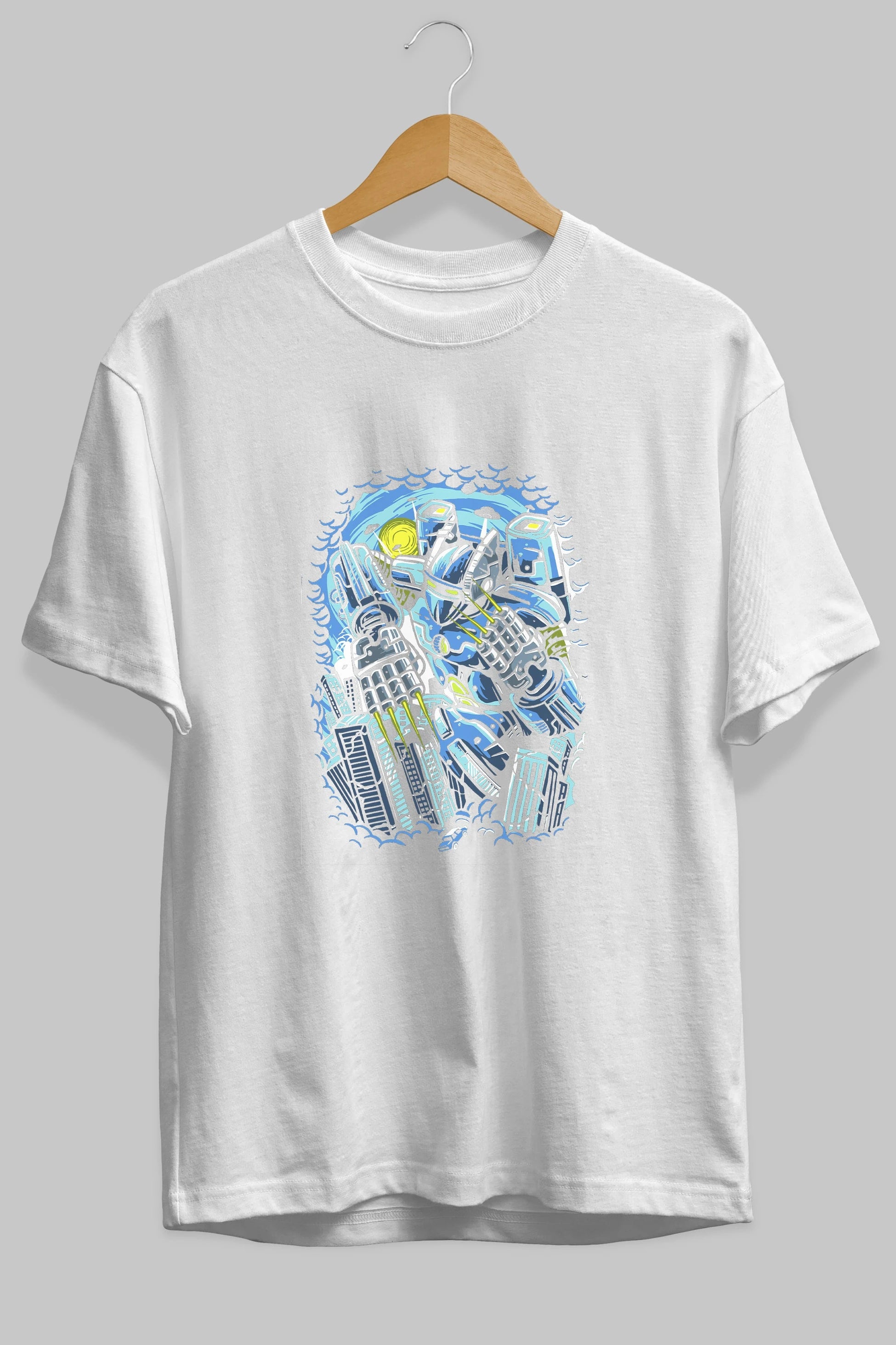 Destroy The City Ön Baskılı Oversize t-shirt Erkek Kadın Unisex %100 Pamuk tişort