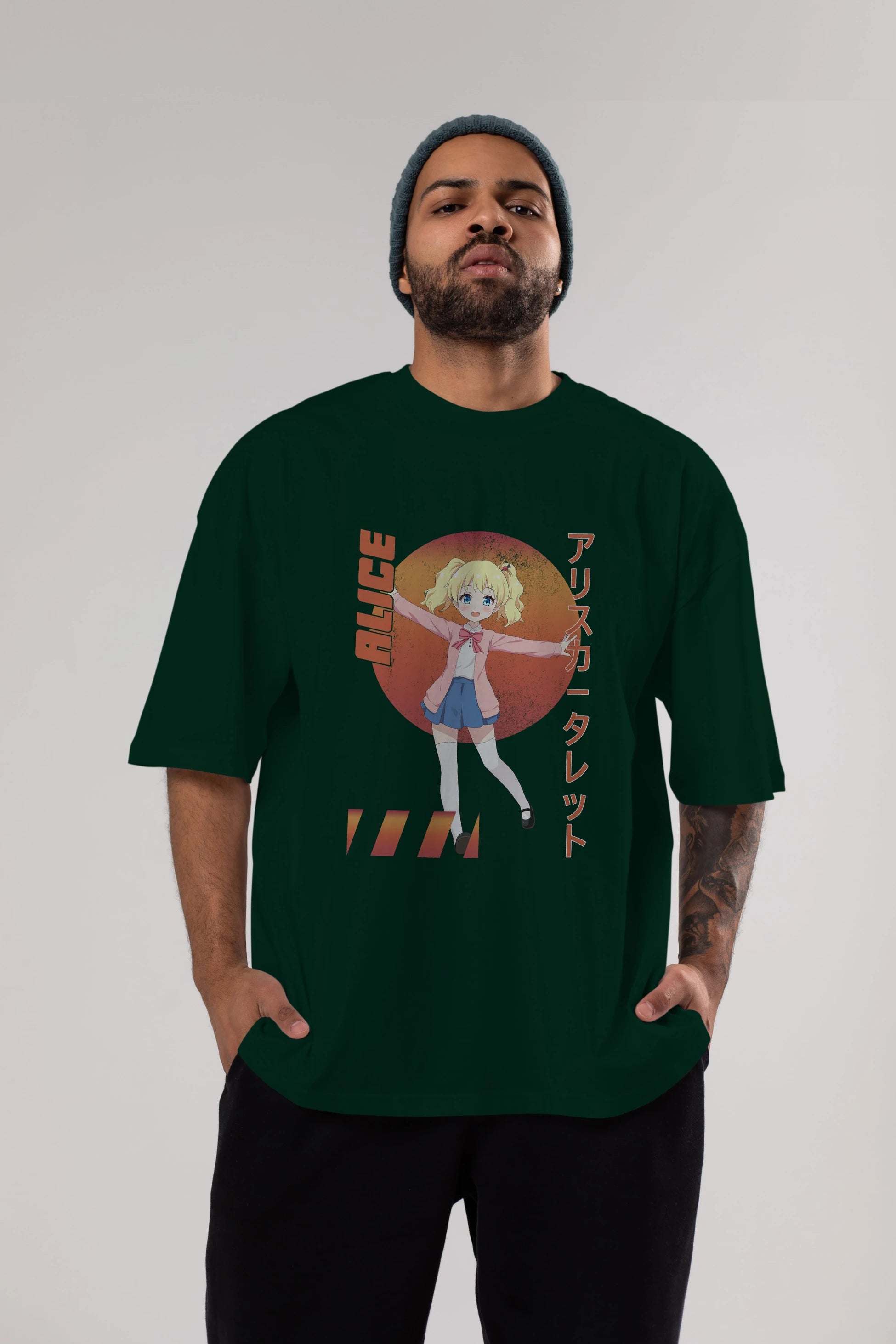 Alice Cartelet 15 Anime Ön Baskılı Oversize t-shirt %100 pamuk Erkek Kadın Unisex