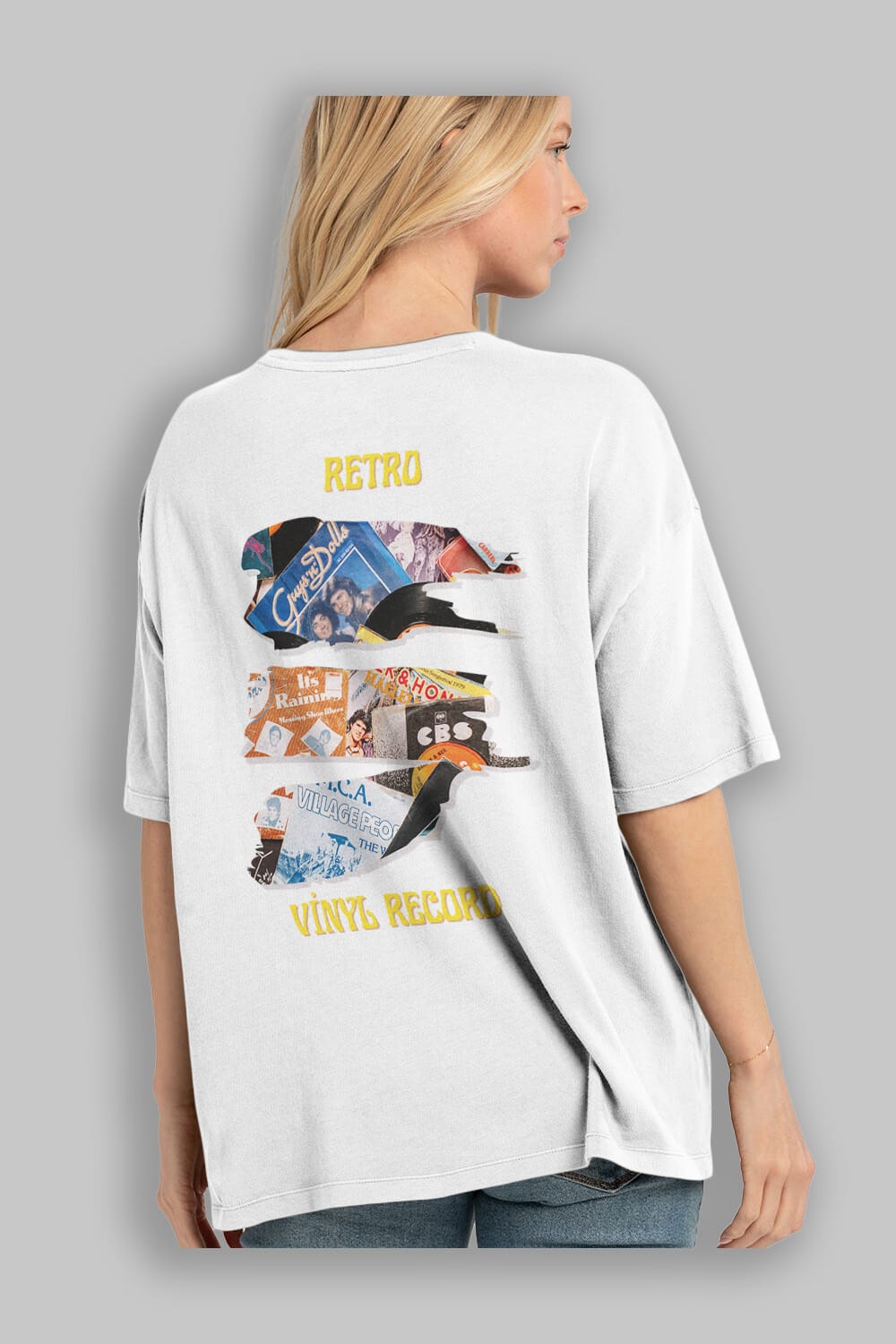 Retro Design Arka Baskılı Oversize t-shirt Erkek Kadın Unisex
