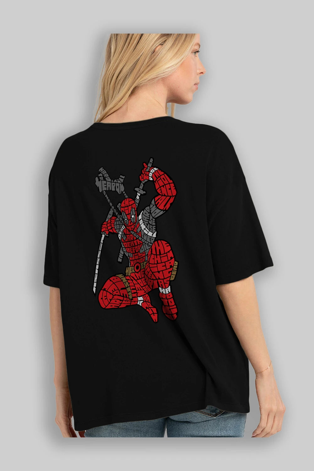 Chimichanga Arka Baskılı Oversize t-shirt %100 pamuk Erkek Kadın Unisex