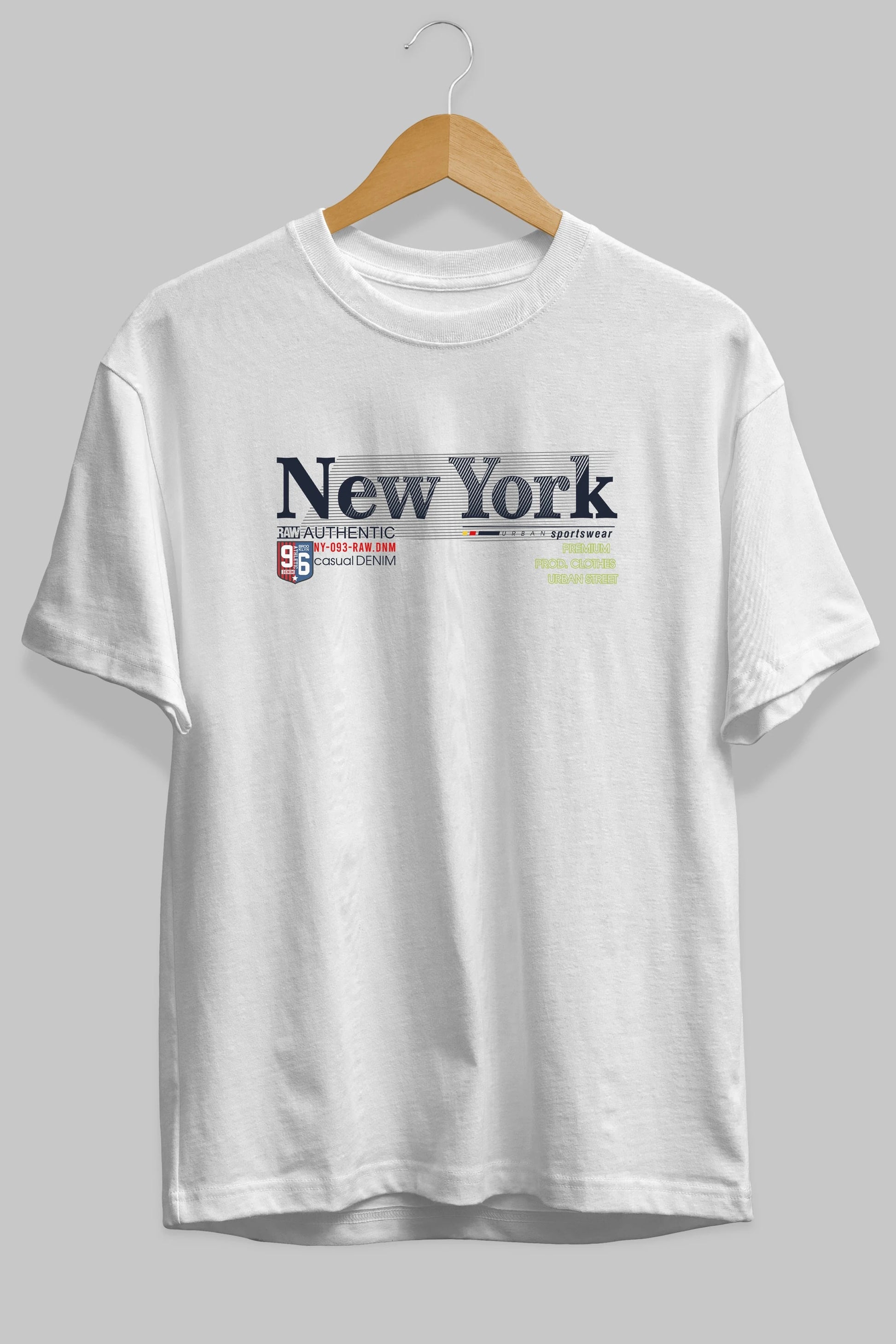 New York 96 Ön Baskılı Oversize t-shirt Erkek Kadın Unisex
