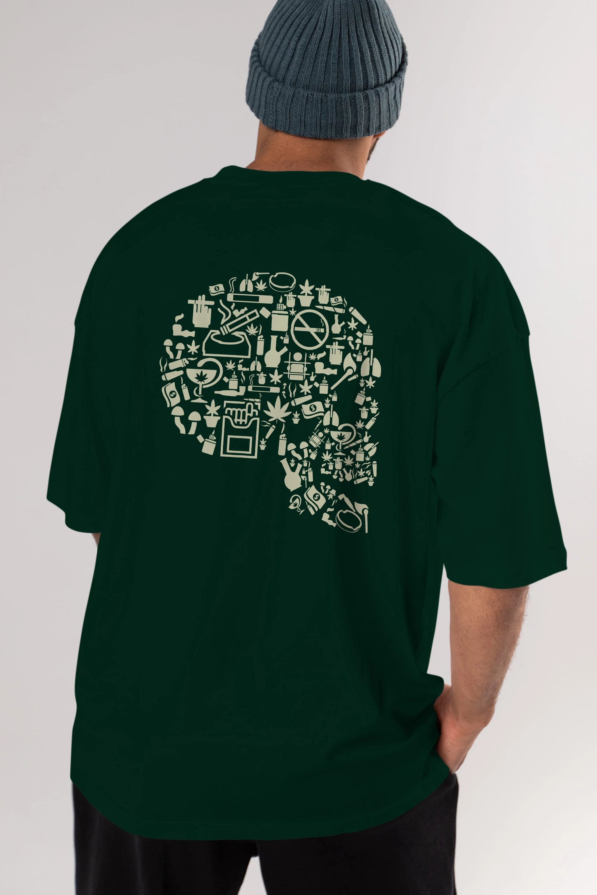 Smoking Kills Arka Baskılı Oversize t-shirt %100 pamuk Erkek Kadın Unisex