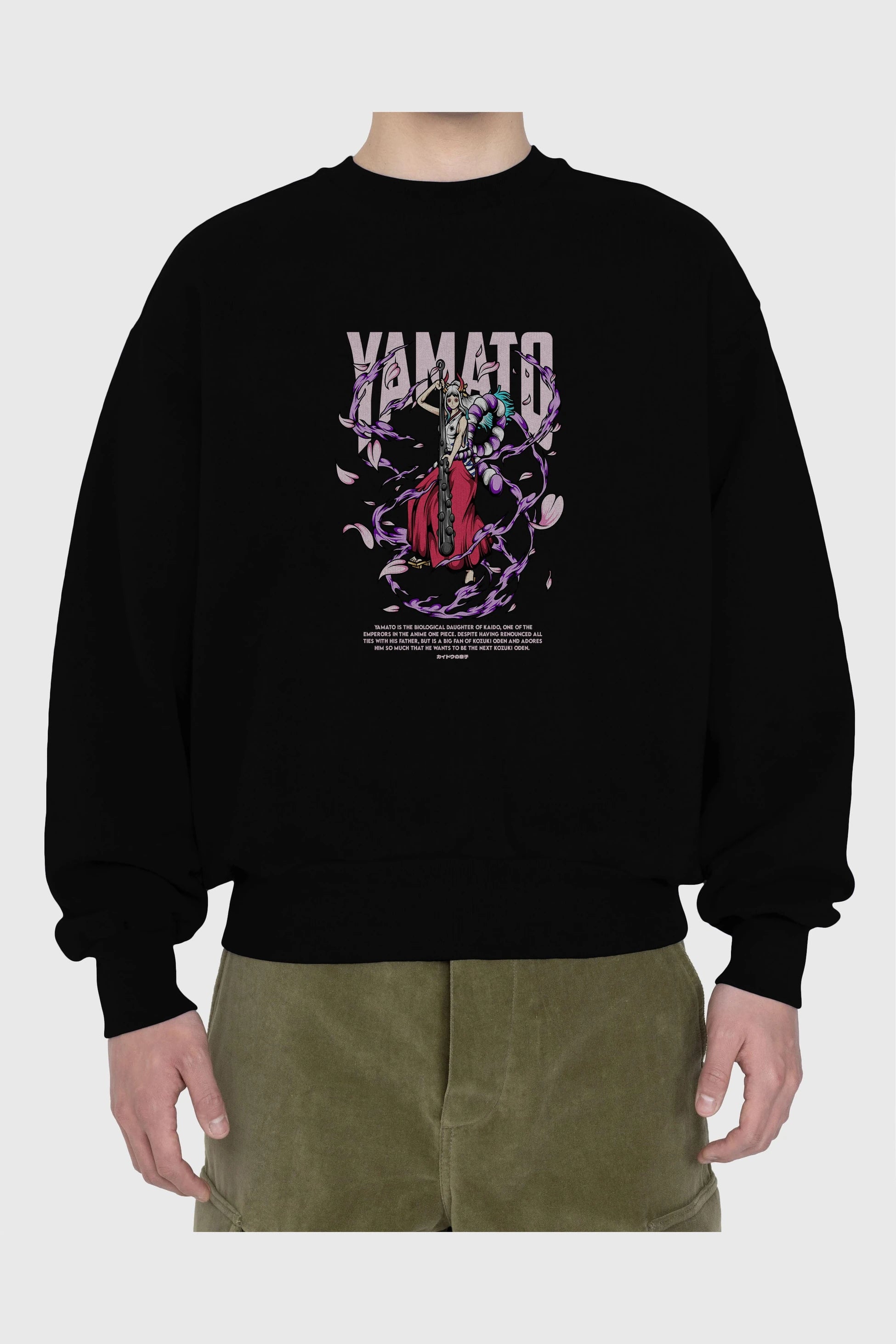 Yamato Anime Ön Baskılı Oversize Sweatshirt Erkek Kadın Unisex