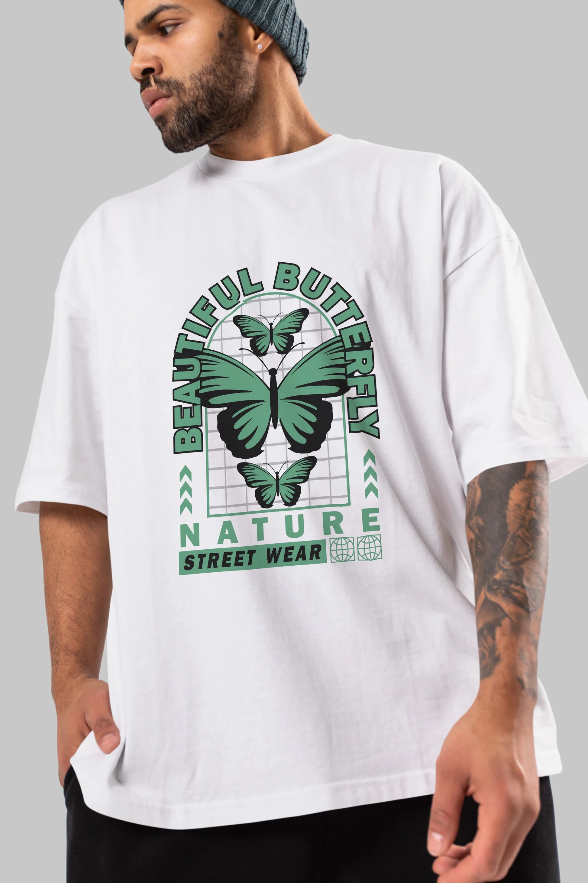 Beautiful Butterfly Ön Baskılı Oversize t-shirt Erkek Kadın Unisex