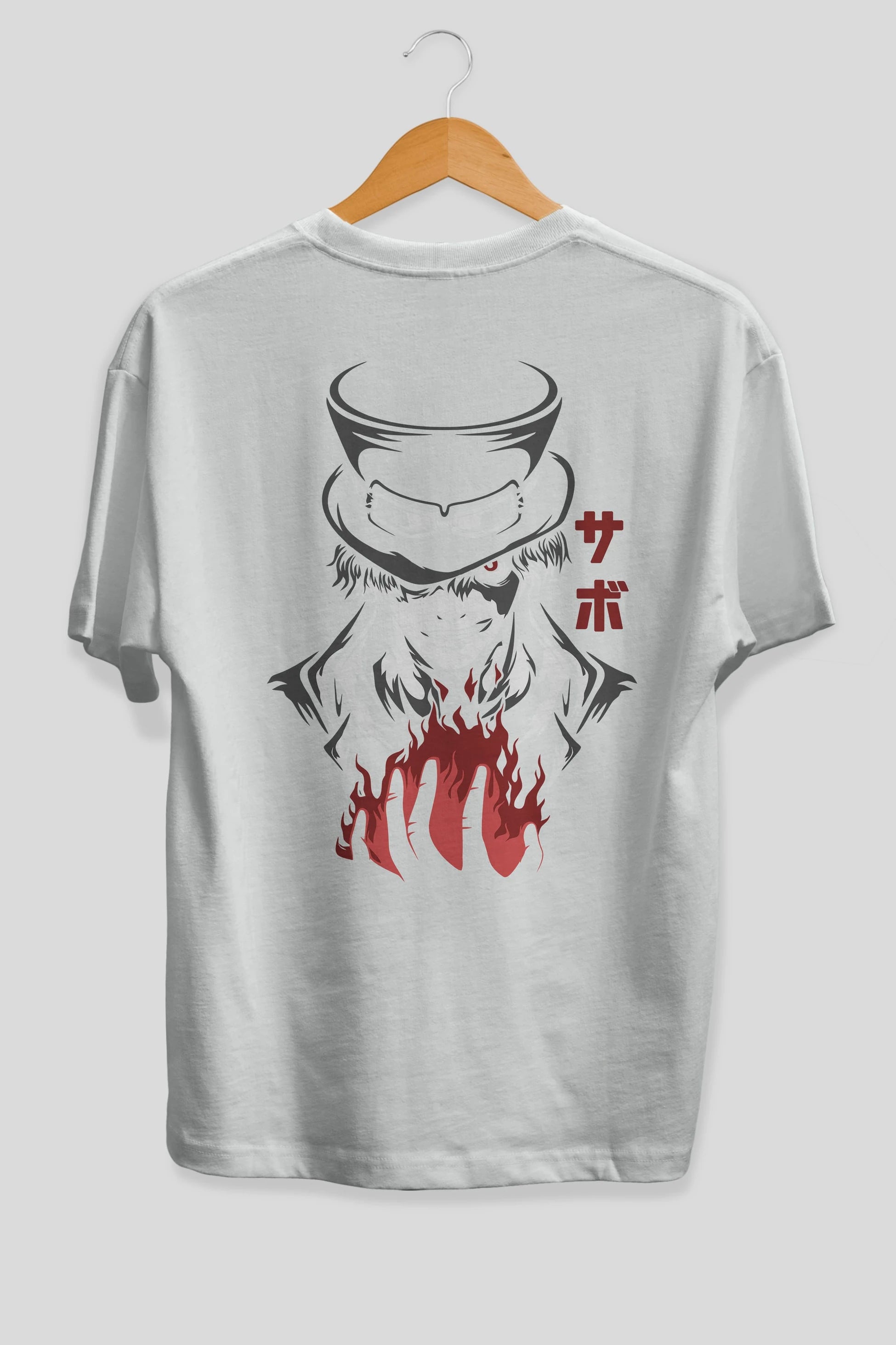 SaboOnePiece Anime Arka Baskılı Oversize t-shirt Erkek Kadın Unisex