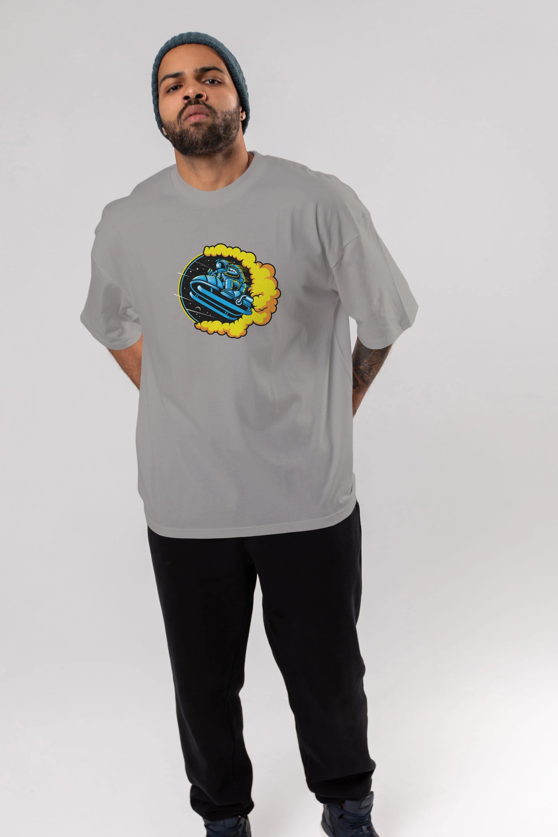 Astrojump with Snowmobile Ön Baskılı Oversize t-shirt Erkek Kadın Unisex