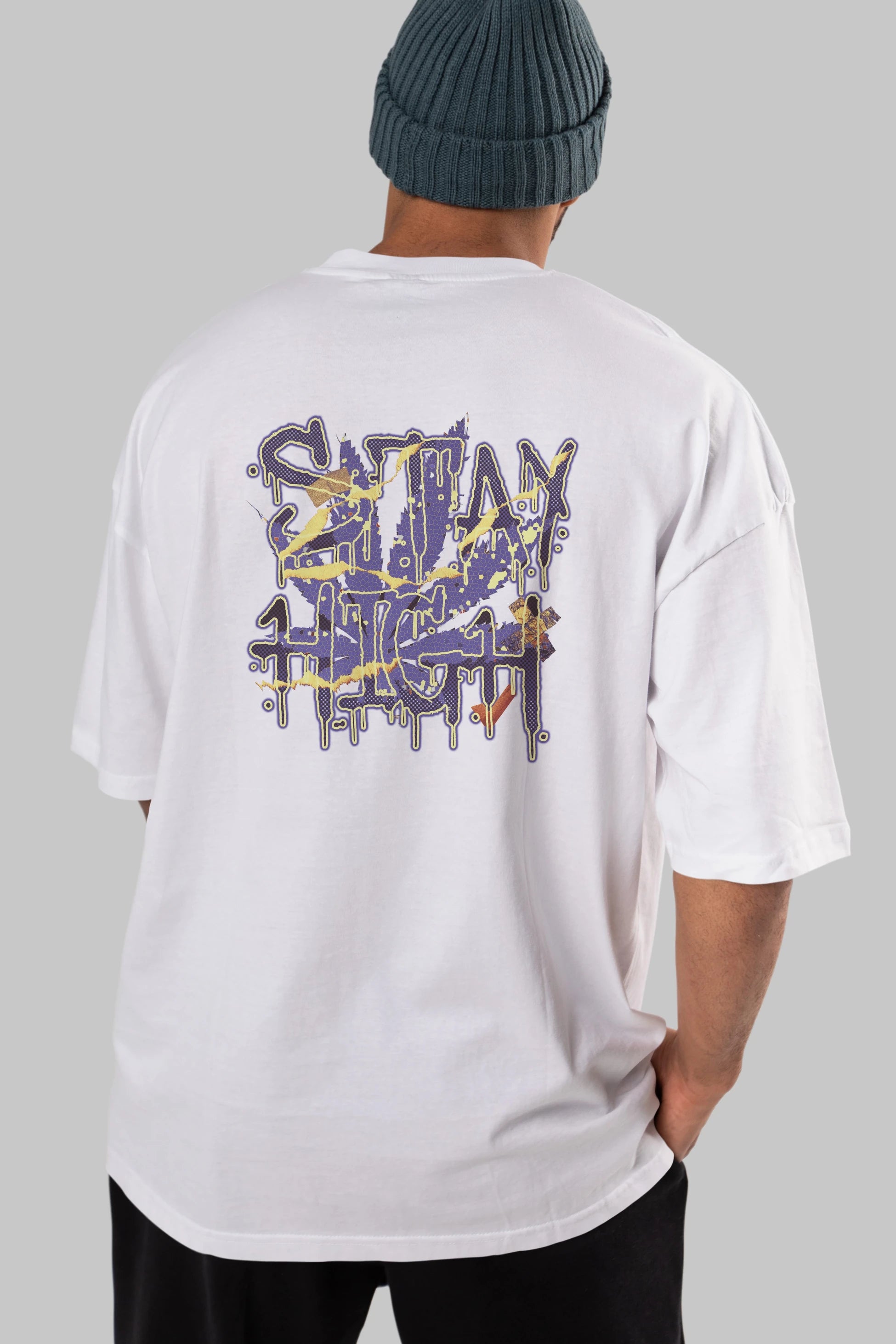 Stay High Arka Baskılı Oversize t-shirt Erkek Kadın Unisex
