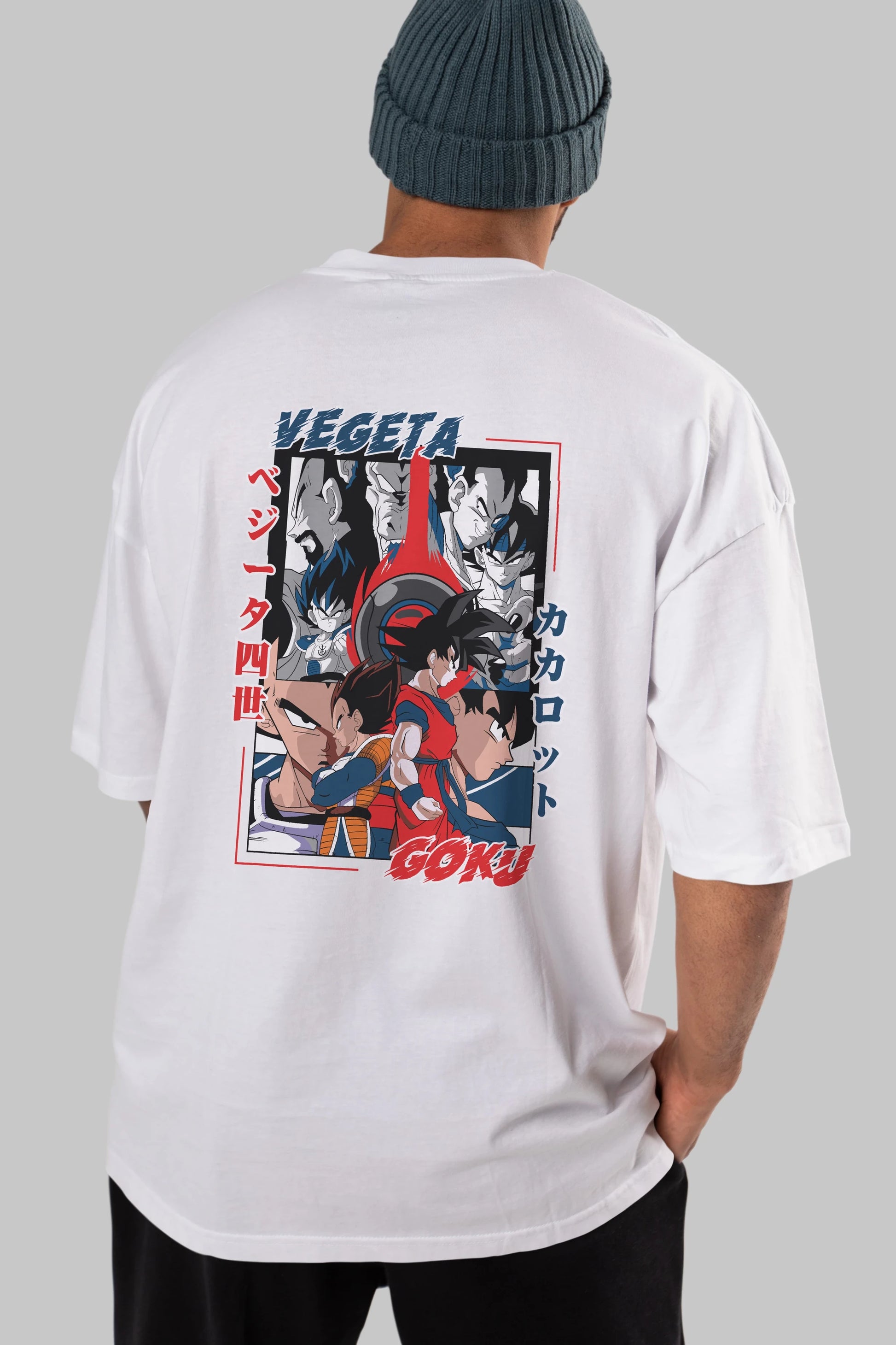 VEGETA VS GOKU Anime Arka Baskılı Oversize t-shirt Erkek Kadın Unisex