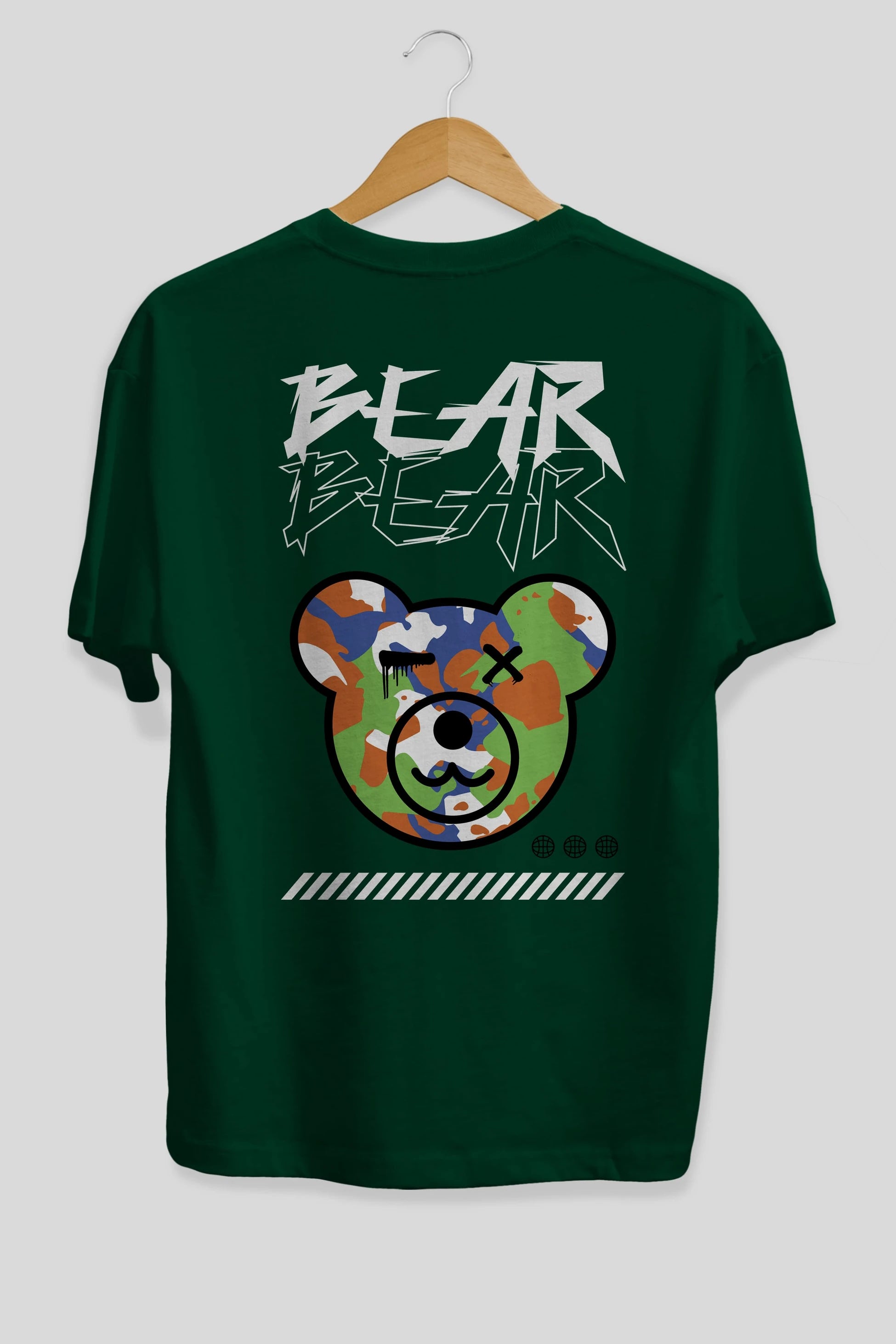 Bear Bear Arka Baskılı Oversize t-shirt Erkek Kadın Unisex