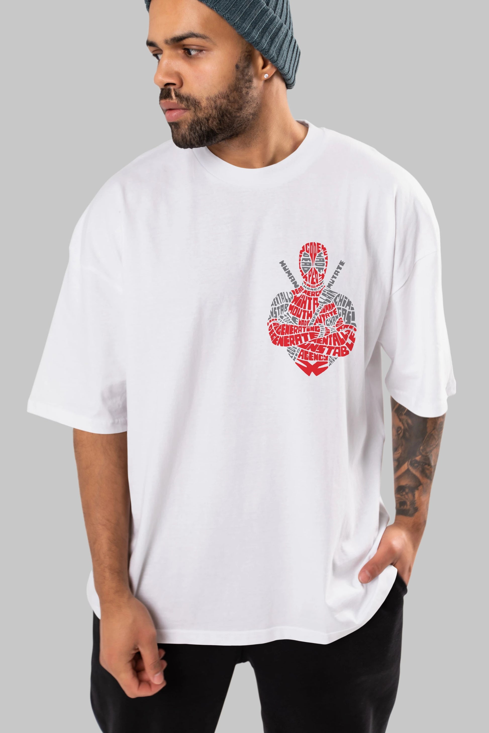 Deadpool (16) Ön Sol Baskılı Oversize t-shirt Erkek Kadın Unisex %100 Pamuk Bisiklet Yaka tişort