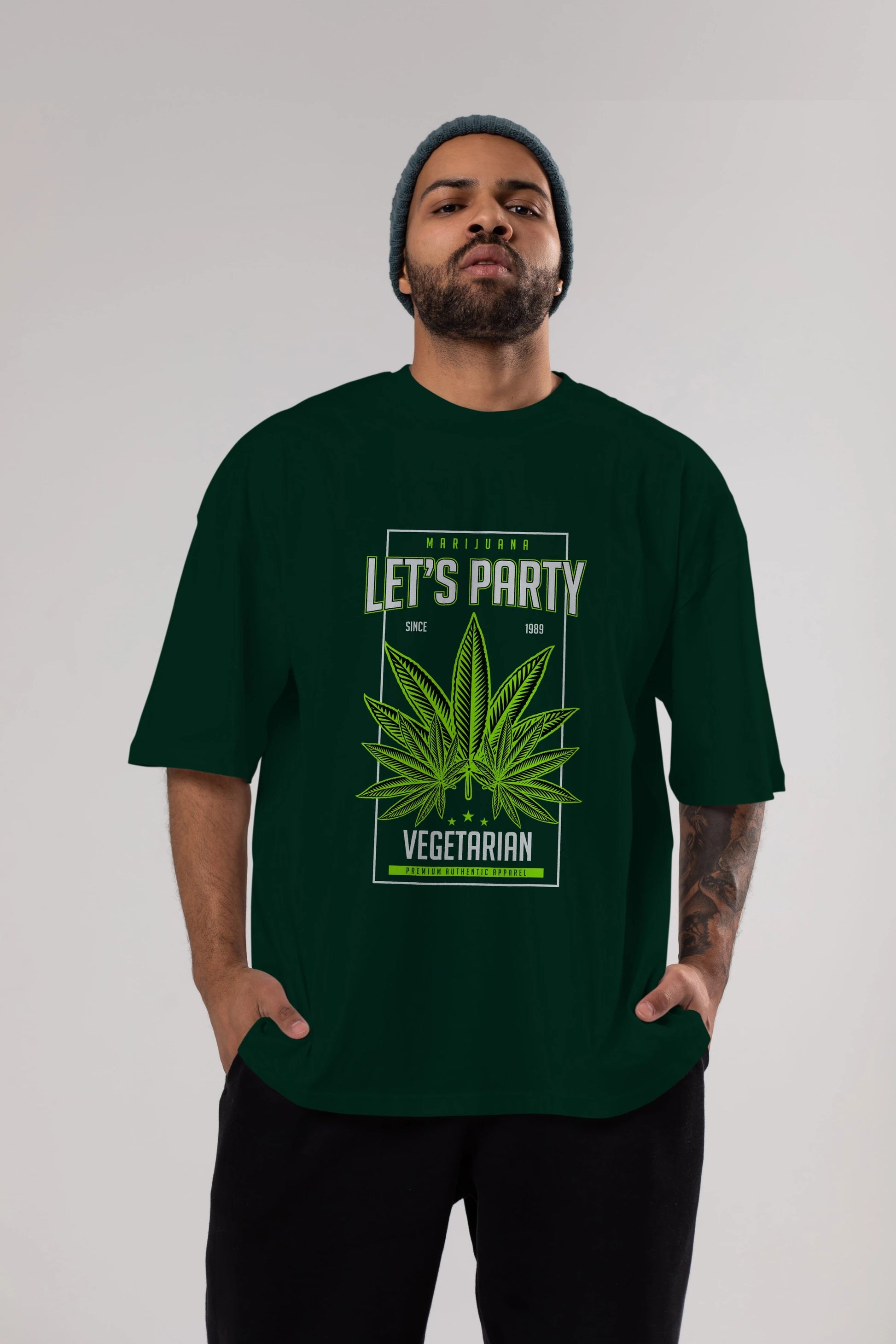 Lets Party Ön Baskılı Oversize t-shirt Erkek Kadın Unisex