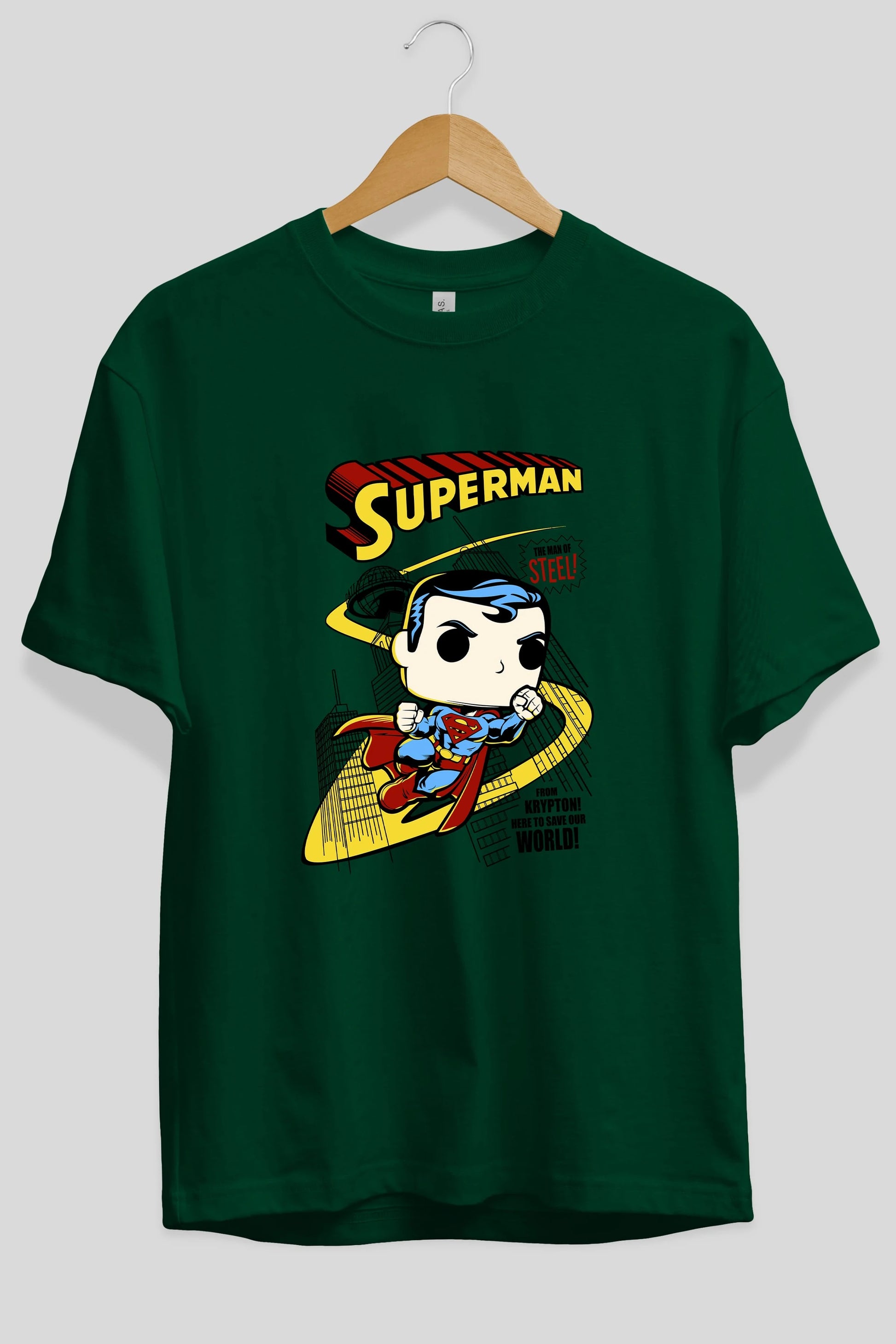 Superman (2) Ön Baskılı Oversize t-shirt Erkek Kadın Unisex %100 Pamuk Bisiklet Yaka tişort