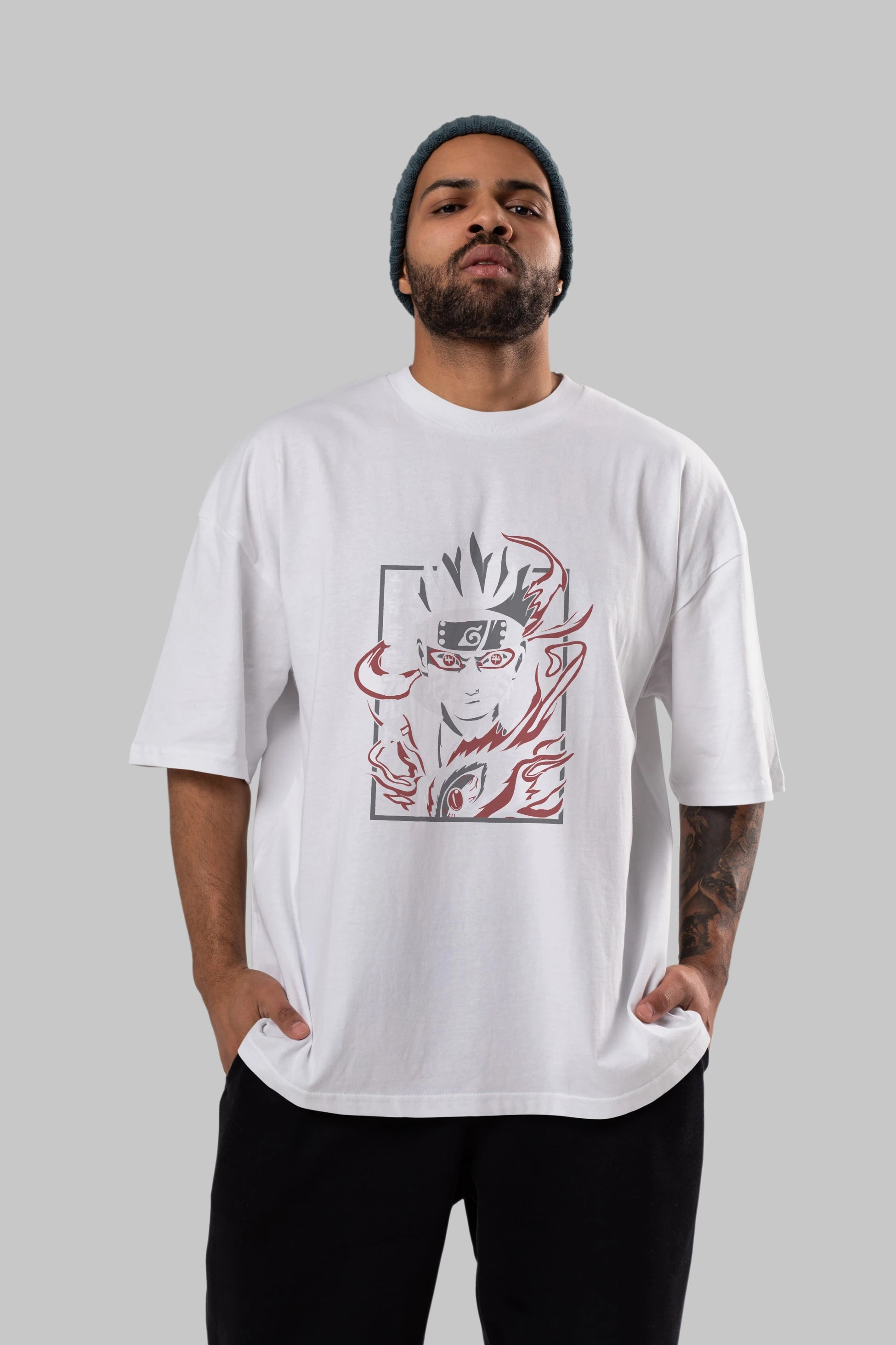 NarutoMod Anime Ön Baskılı Oversize t-shirt %100 pamuk Erkek Kadın Unisex