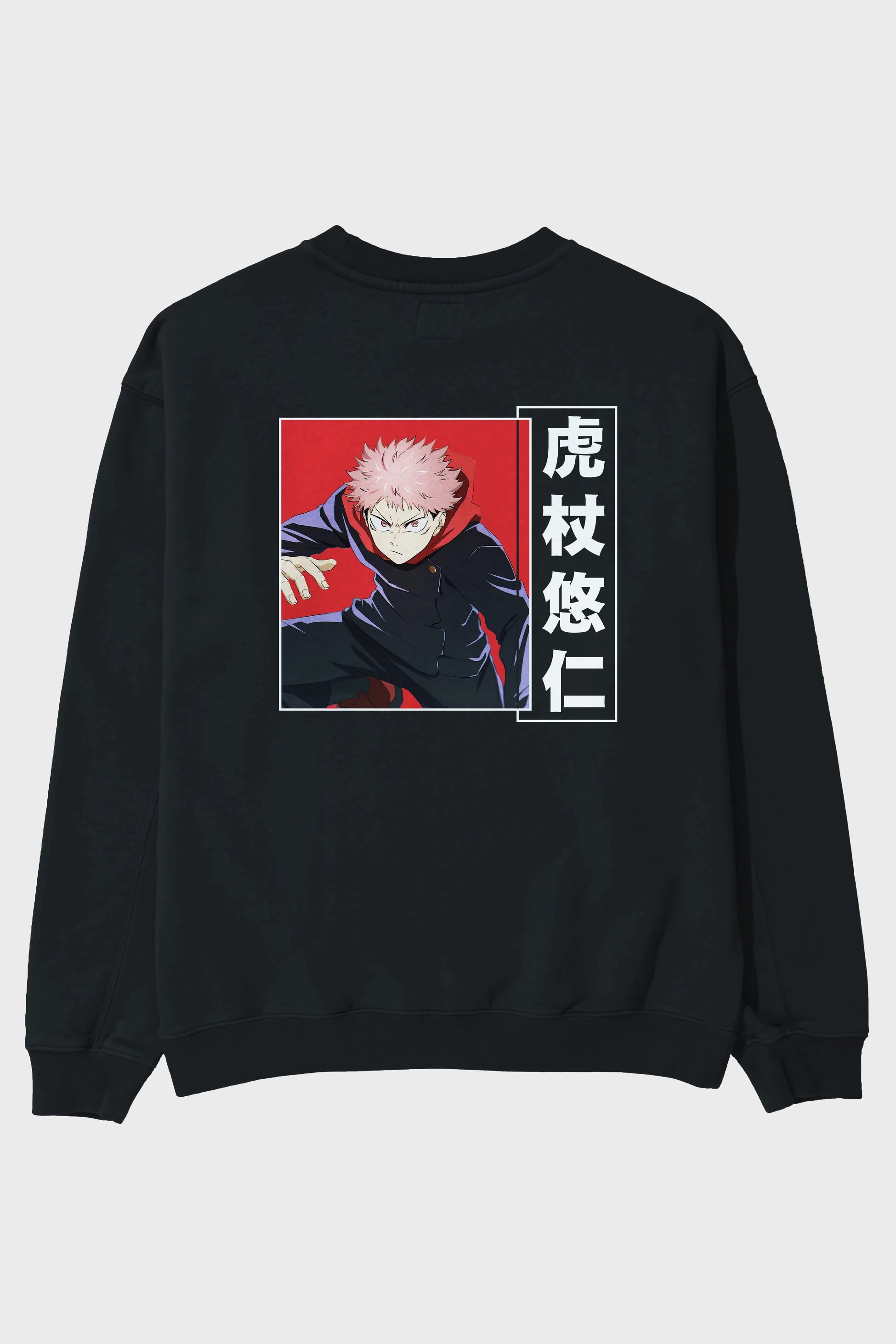 Yuuji Itadori 2 Anime Arka Baskılı Oversize Sweatshirt Erkek Kadın Unisex