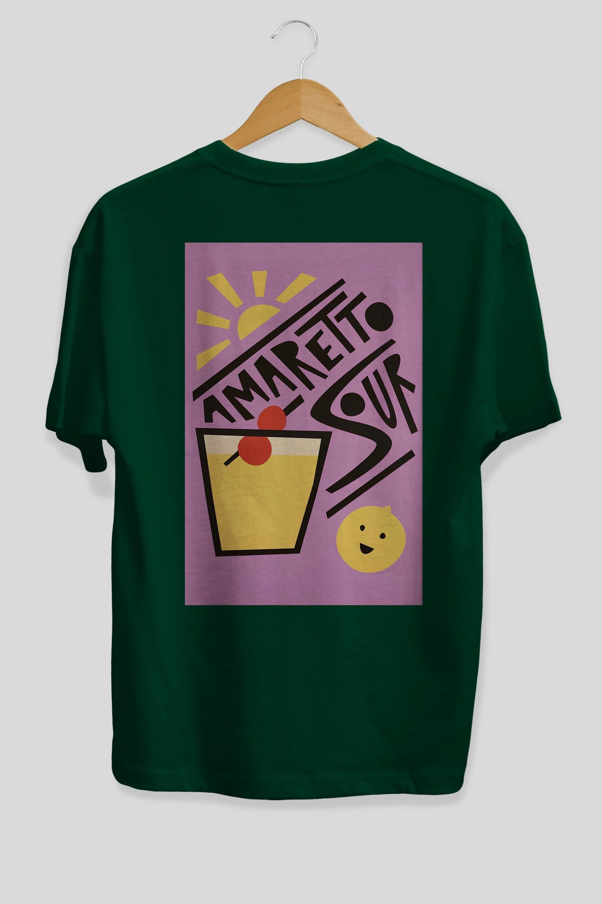 Amaretto Sour Arka Baskılı Oversize t-shirt Erkek Kadın Unisex %100 Pamuk Bisiklet Yaka tişort