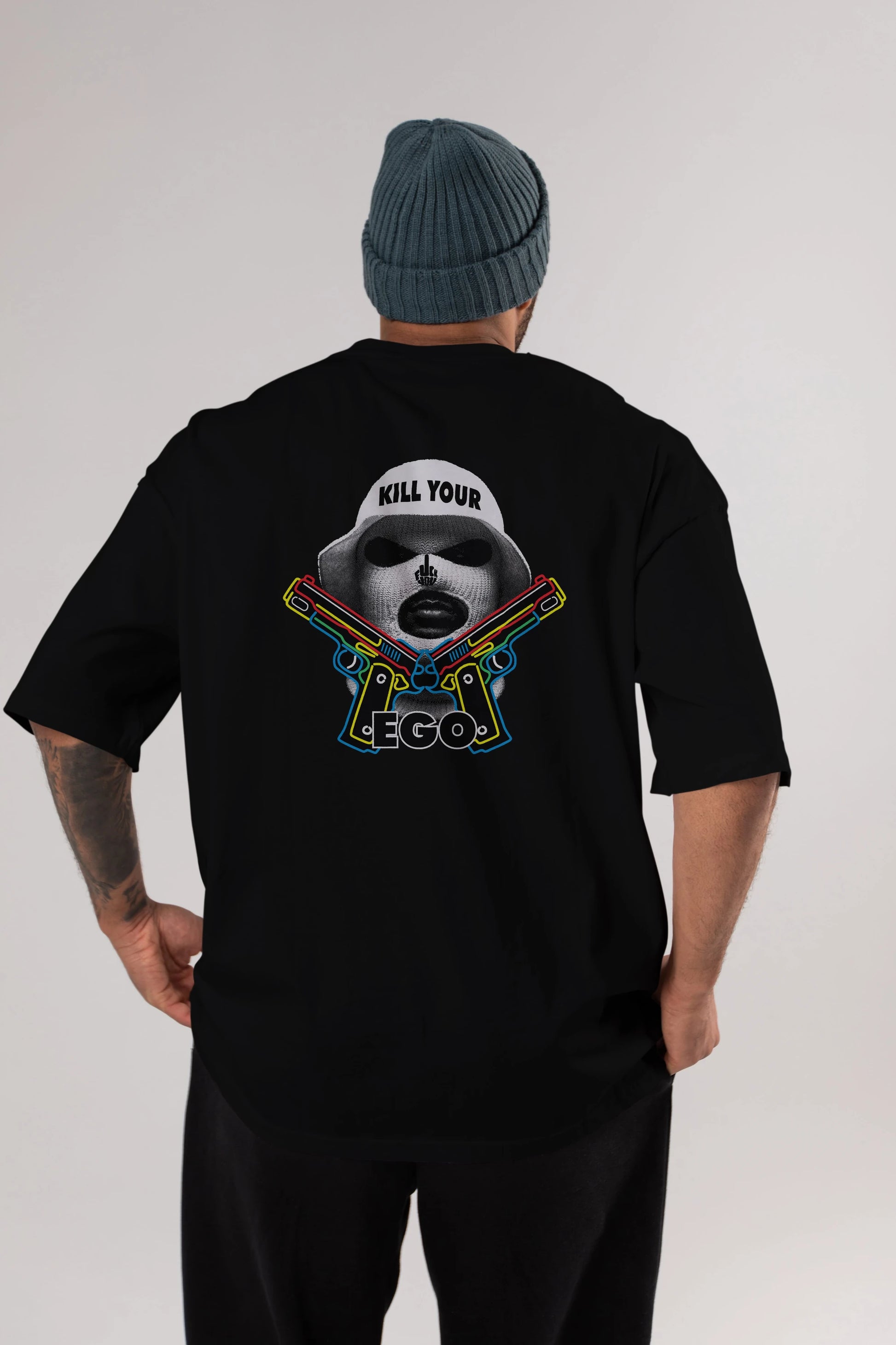 Kill Your Ego Arka Baskılı Oversize t-shirt Erkek Kadın Unisex
