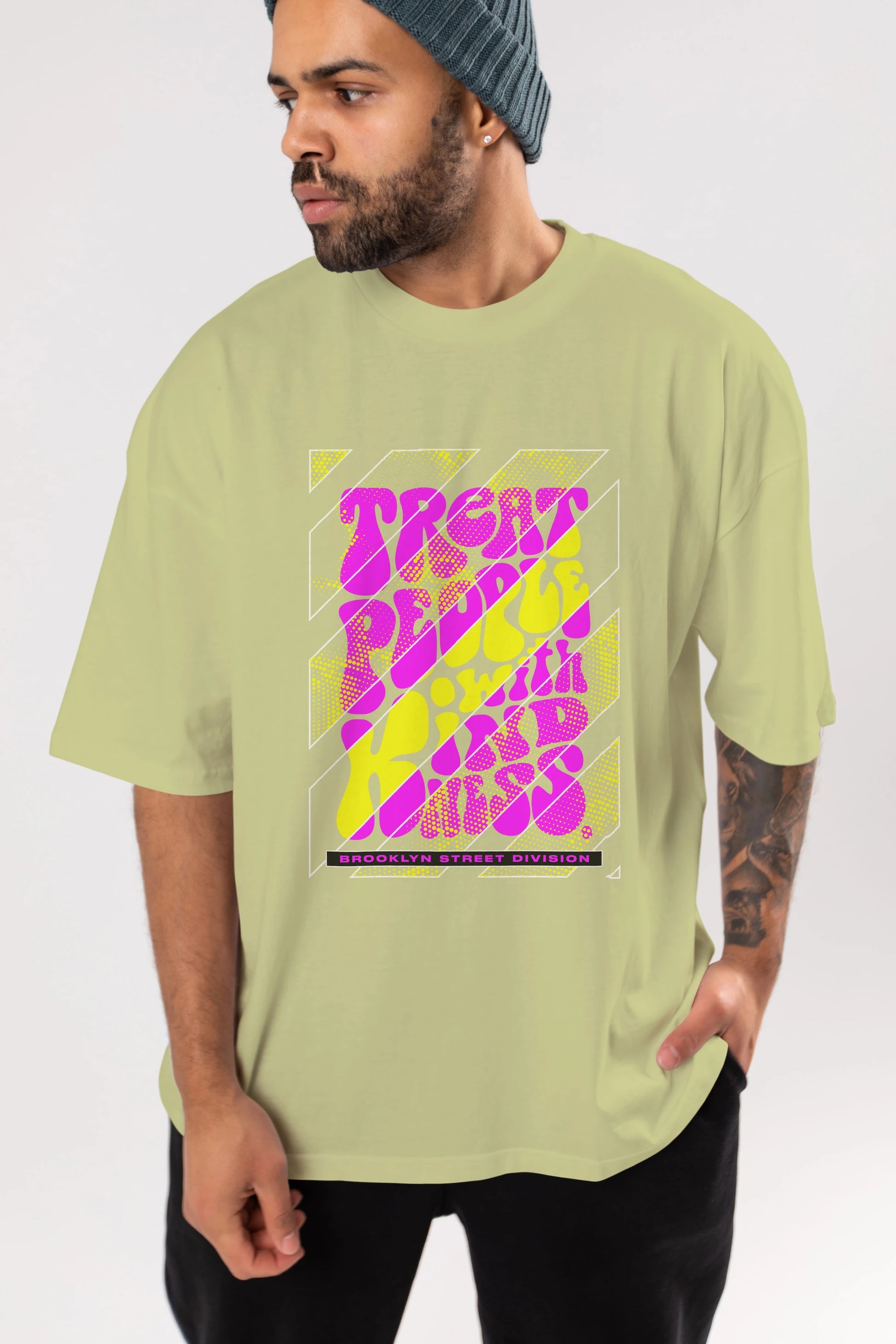 Treat People Ön Baskılı Oversize t-shirt Erkek Kadın Unisex