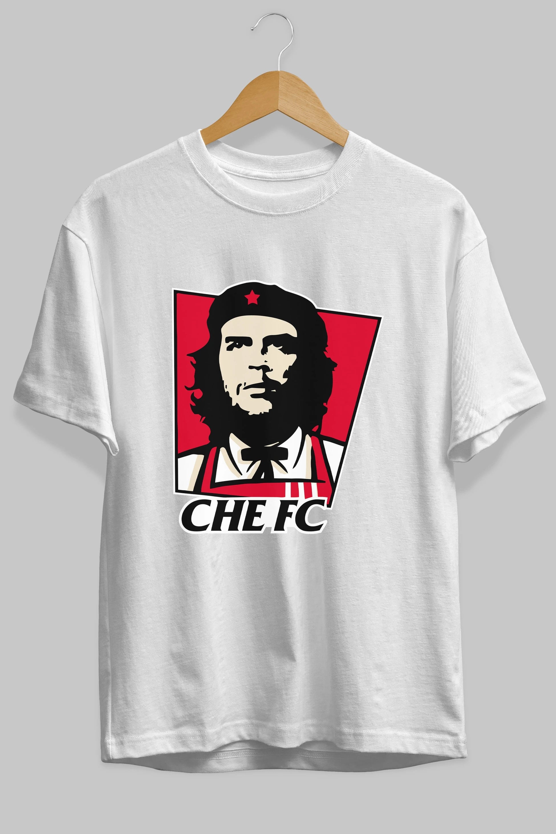 Che FC Ön Baskılı Oversize t-shirt Erkek Kadın Unisex %100 Pamuk Bisiklet Yaka tişort