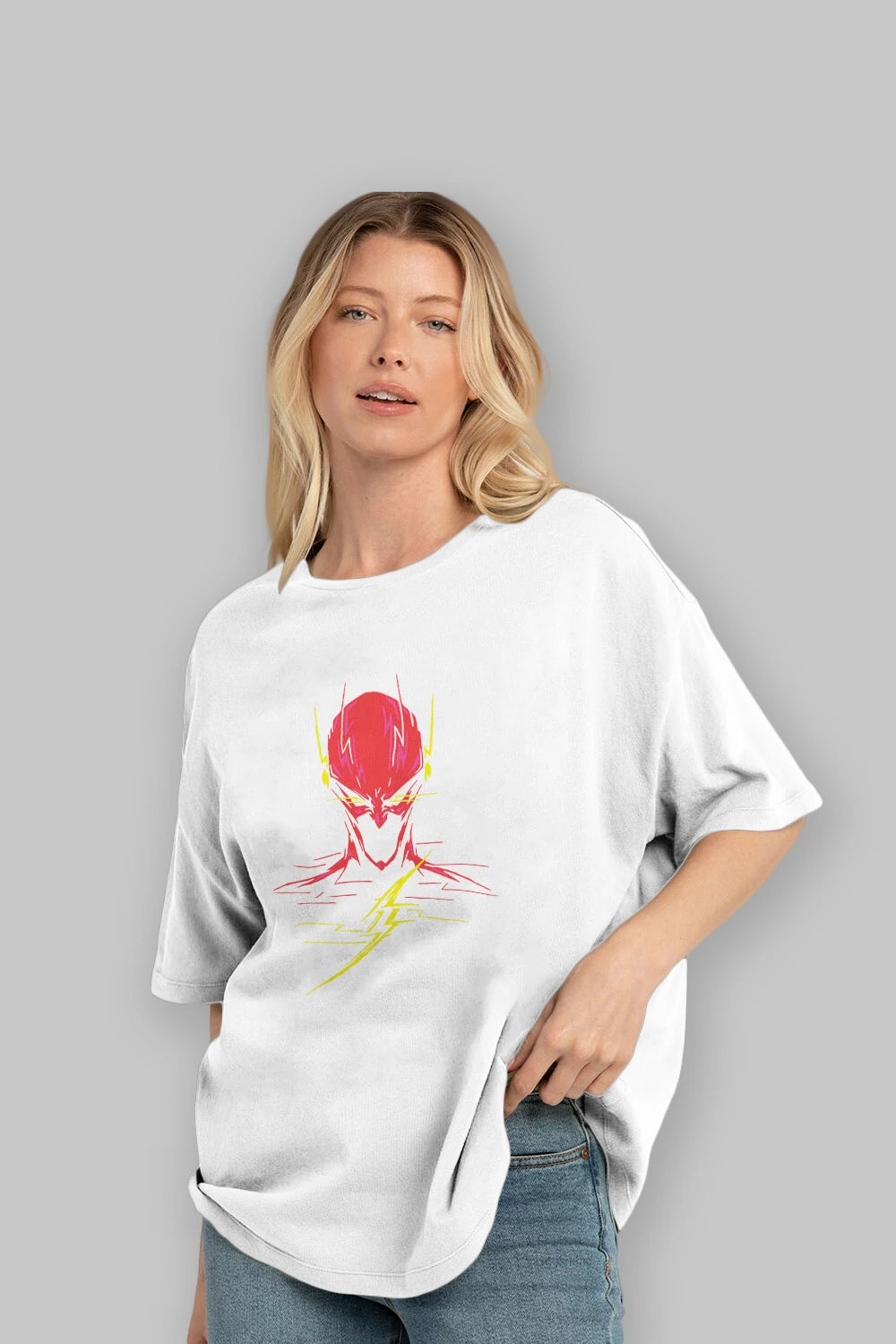 Flash Avengers (2) Ön Baskılı Oversize t-shirt Erkek Kadın Unisex %100 Pamuk Bisiklet Yaka tişort
