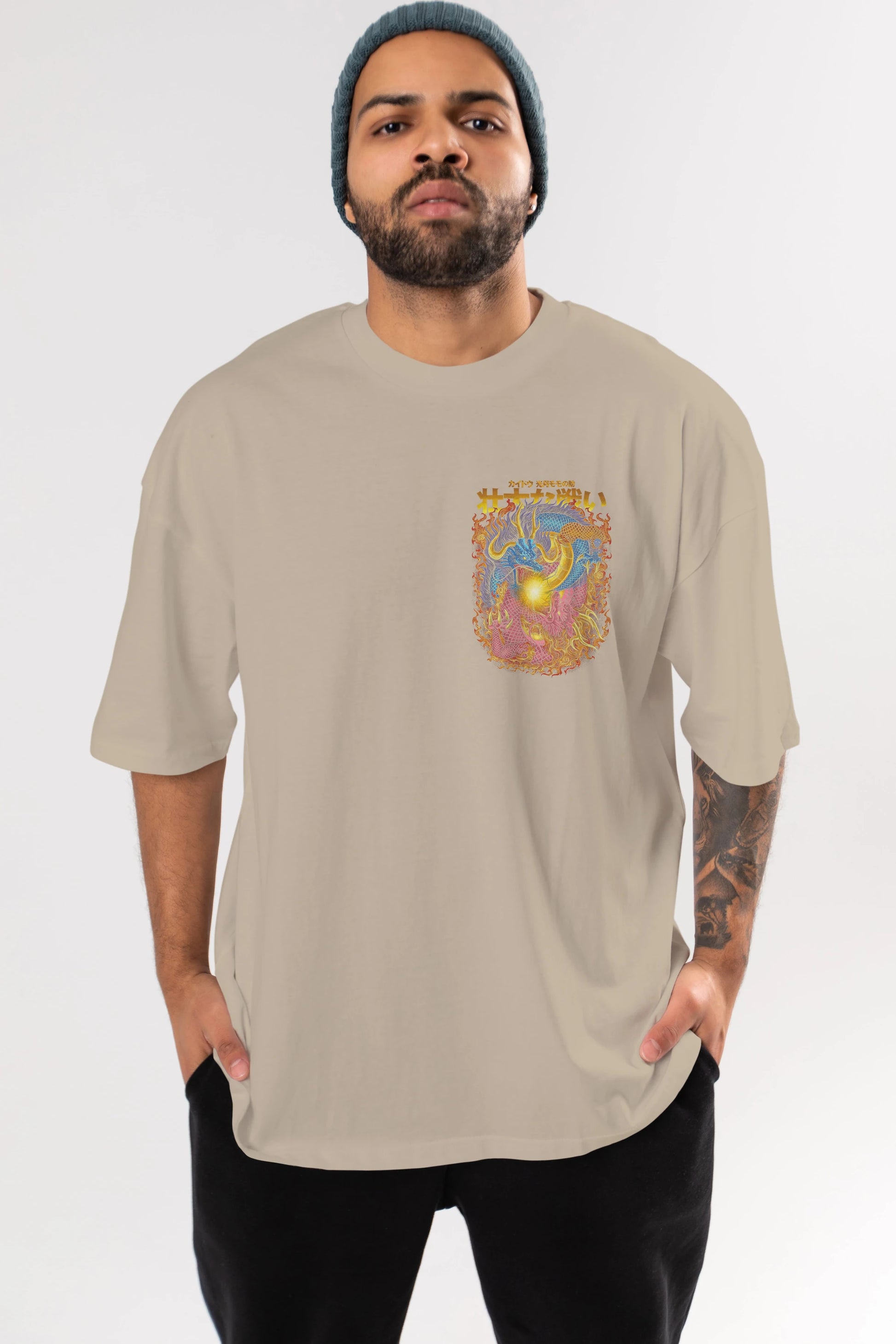 ONE PIECE (4) Ön Sol Baskılı Oversize t-shirt Erkek Kadın Unisex %100 Pamuk Bisiklet Yaka tişort