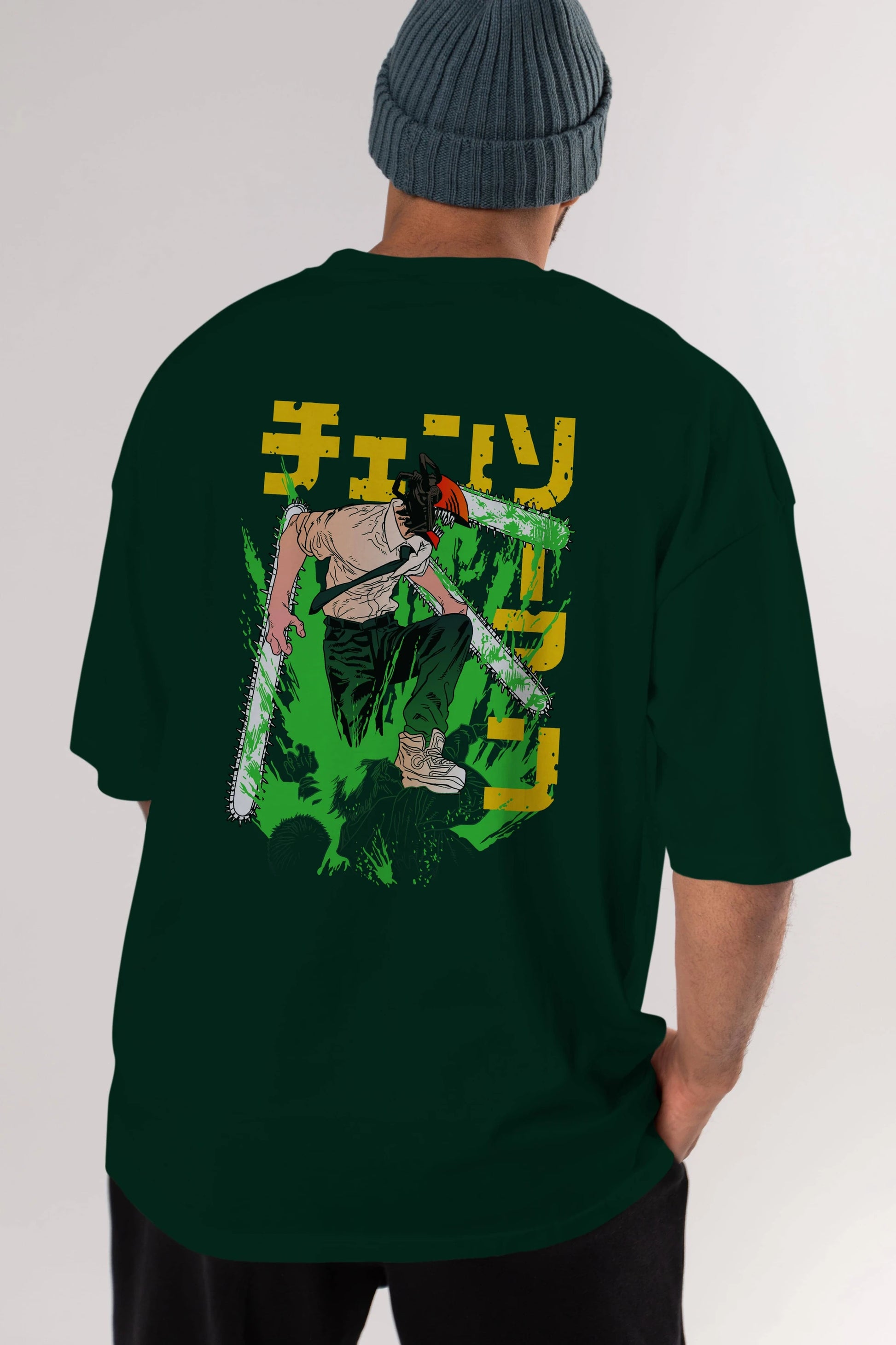 CHAINSAWMAN DENJI Anime Arka Baskılı Oversize t-shirt Erkek Kadın Unisex