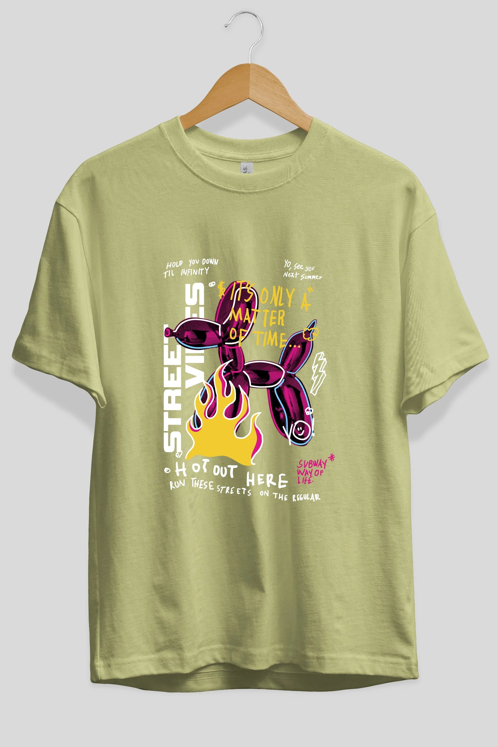 Street Vibes Ön Baskılı Oversize t-shirt Erkek Kadın Unisex