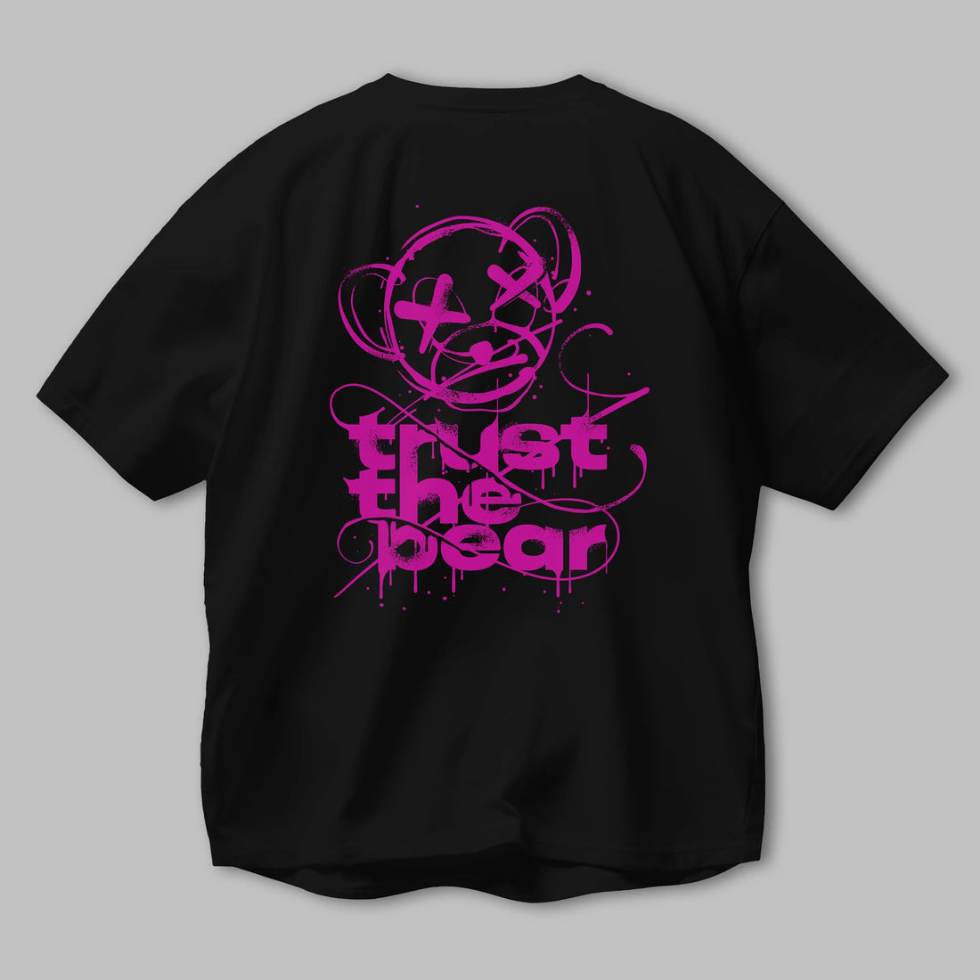 Trust The Bear 2 Arka Baskılı Oversize t-shirt Erkek Kadın Unisex