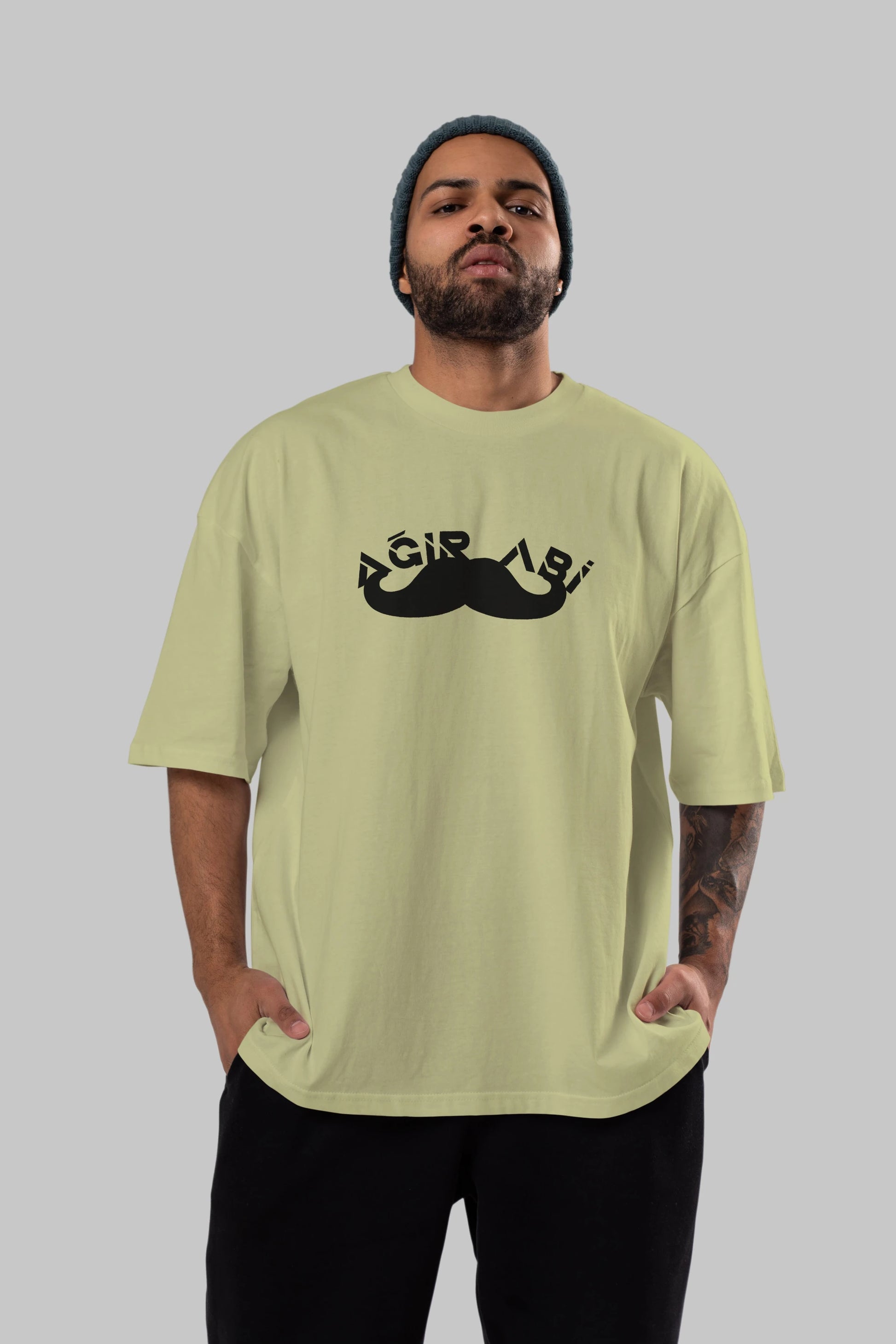 Ağır Abi Ön Baskılı Oversize t-shirt %100 pamuk Erkek Kadın Unisex