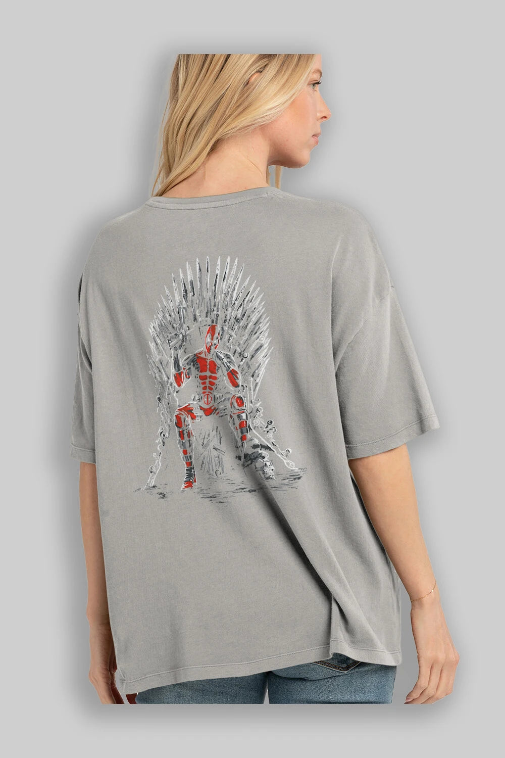 Deadpool (6) Arka Baskılı Oversize t-shirt Erkek Kadın Unisex %100 Pamuk Bisiklet Yaka tişort