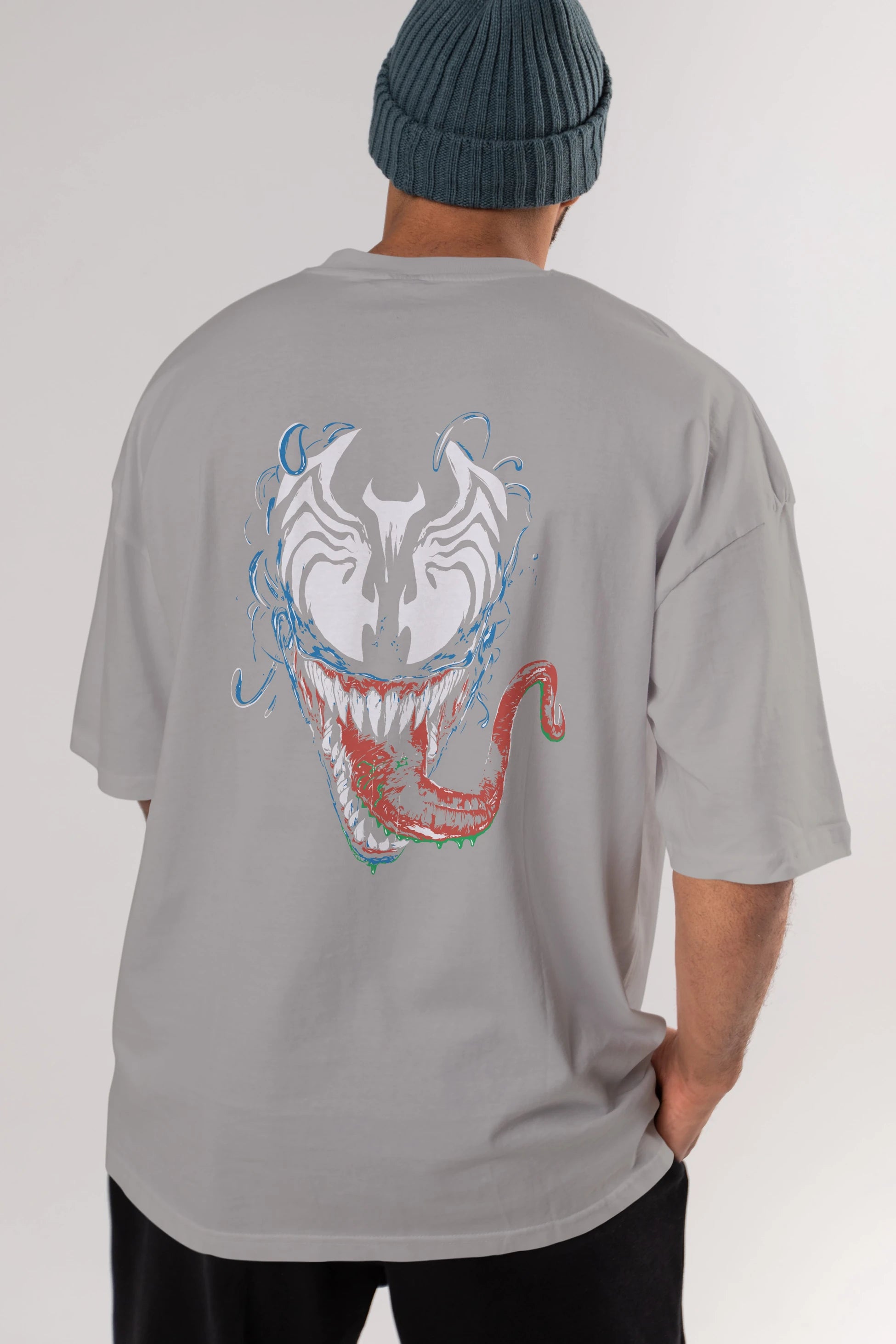 Venom (2) Arka Baskılı Oversize t-shirt Erkek Kadın Unisex %100 Pamuk Bisiklet Yaka tişort