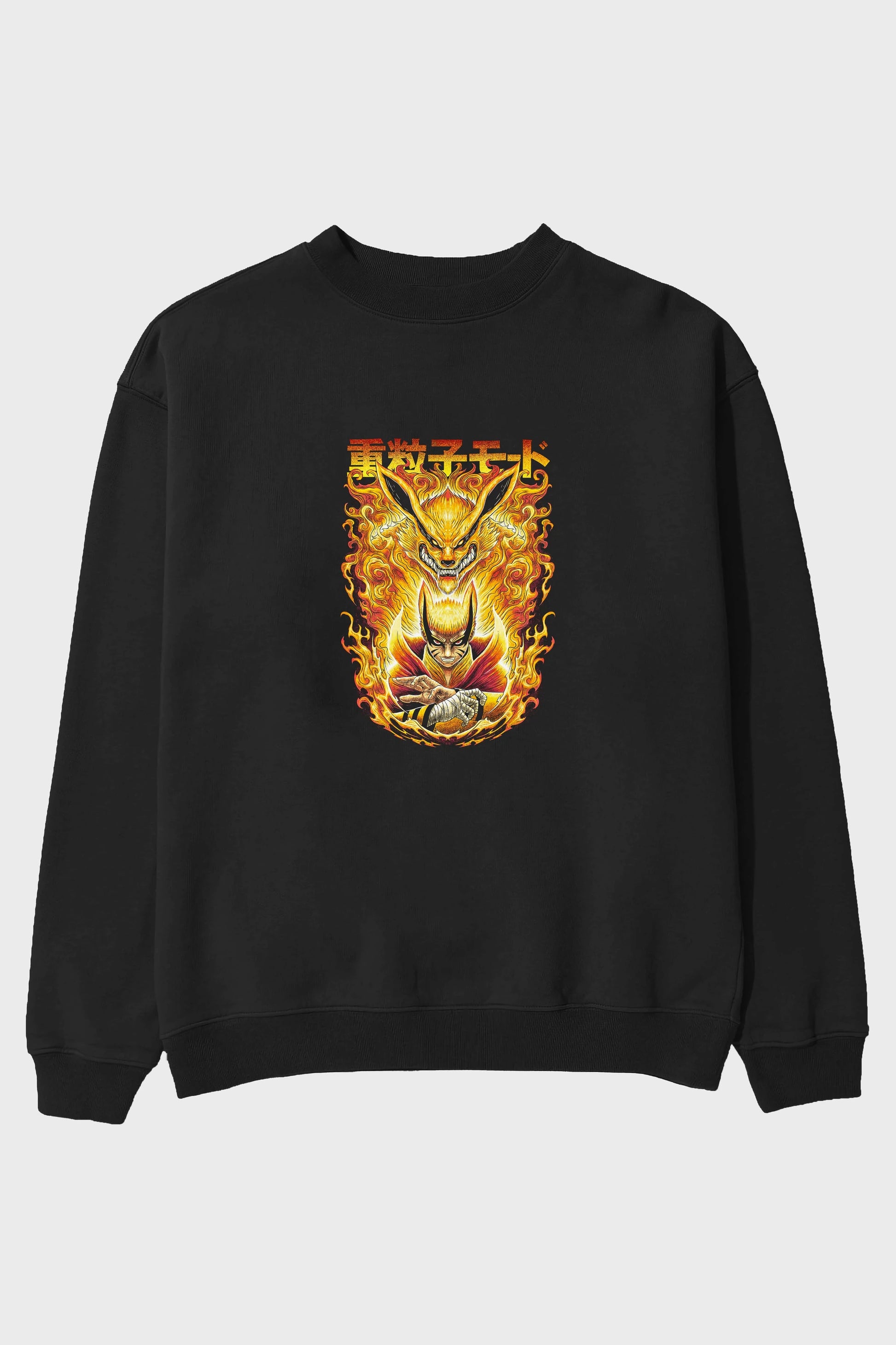 NARUTO KYUUBI 1 Anime Ön Baskılı Oversize Sweatshirt Erkek Kadın Unisex