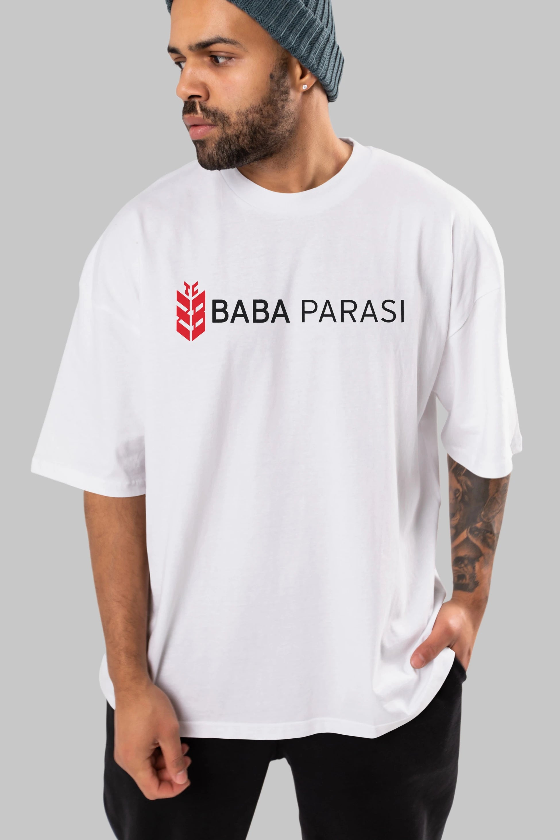 Baba Parası Ön Baskılı Oversize t-shirt %100 pamuk Erkek Kadın Unisex