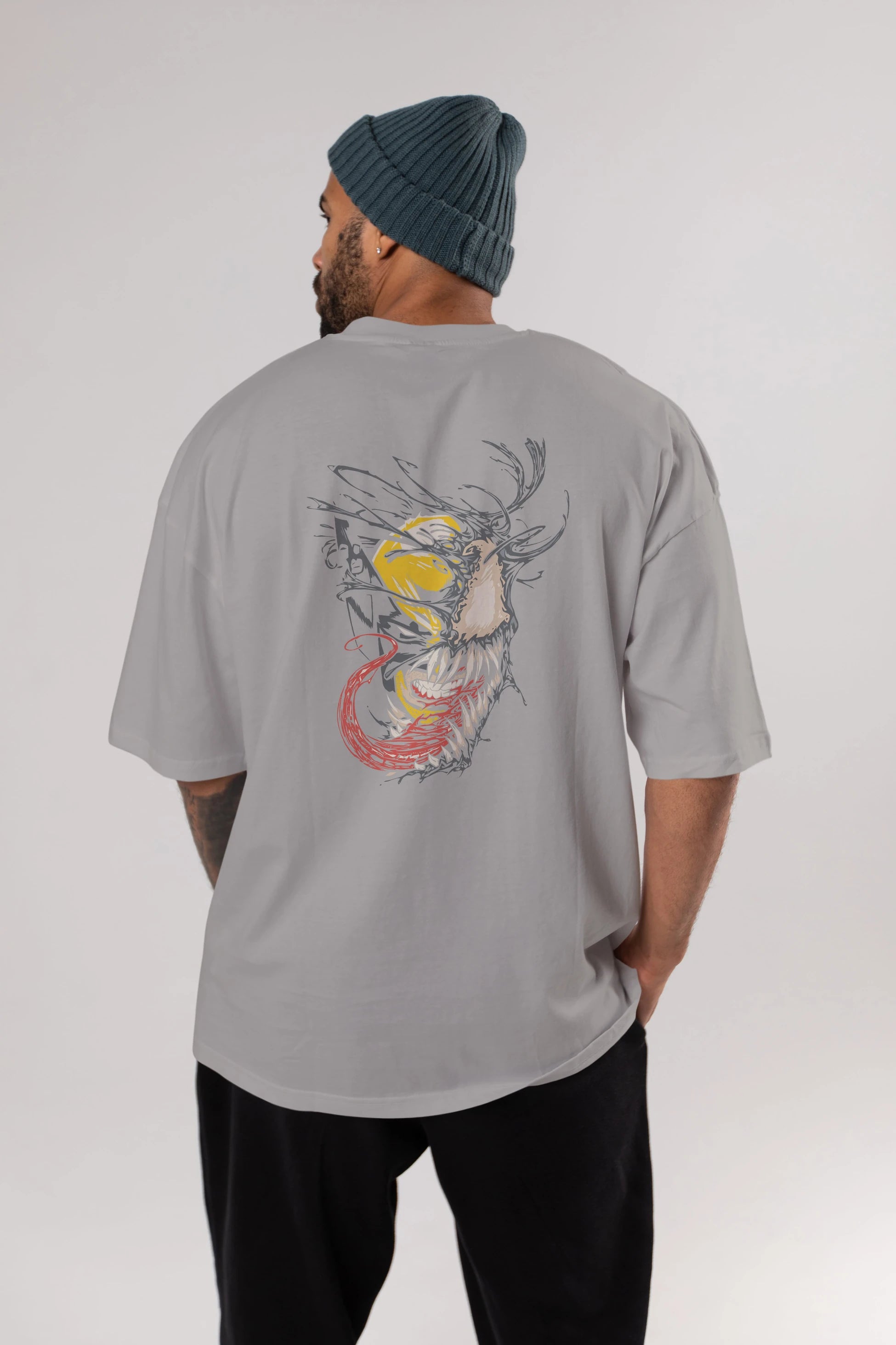Venom (4) Arka Baskılı Oversize t-shirt Erkek Kadın Unisex %100 Pamuk Bisiklet Yaka tişort