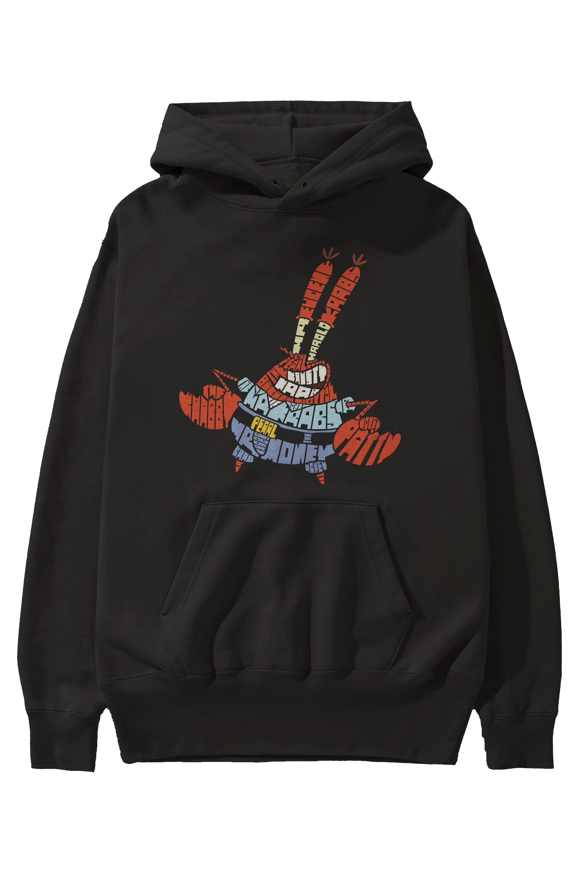 Mr Krabs Ön Baskılı Hoodie Oversize Kapüşonlu Sweatshirt Erkek Kadın Unisex