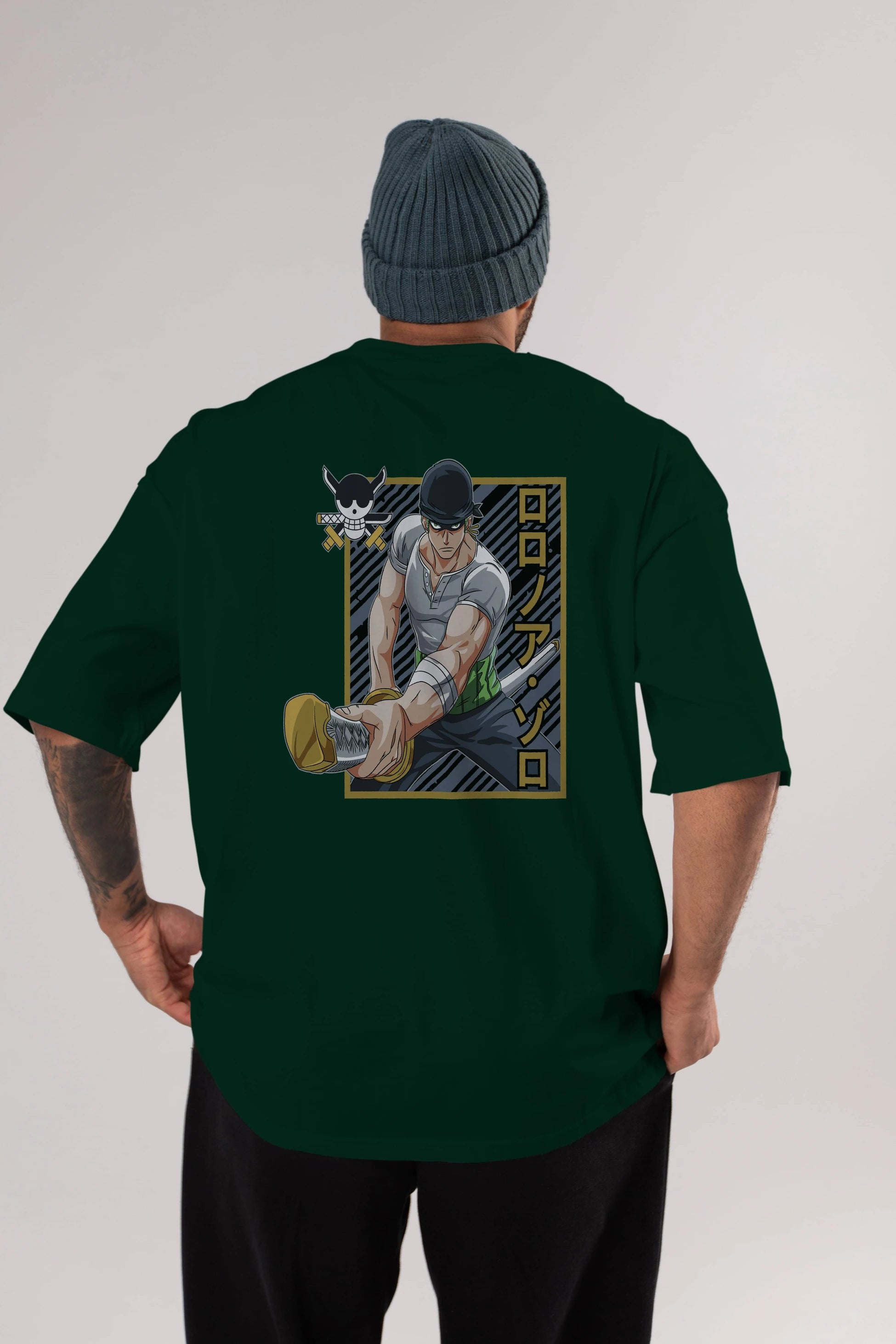 RORONOA ZORO Anime Arka Baskılı Oversize t-shirt Erkek Kadın Unisex