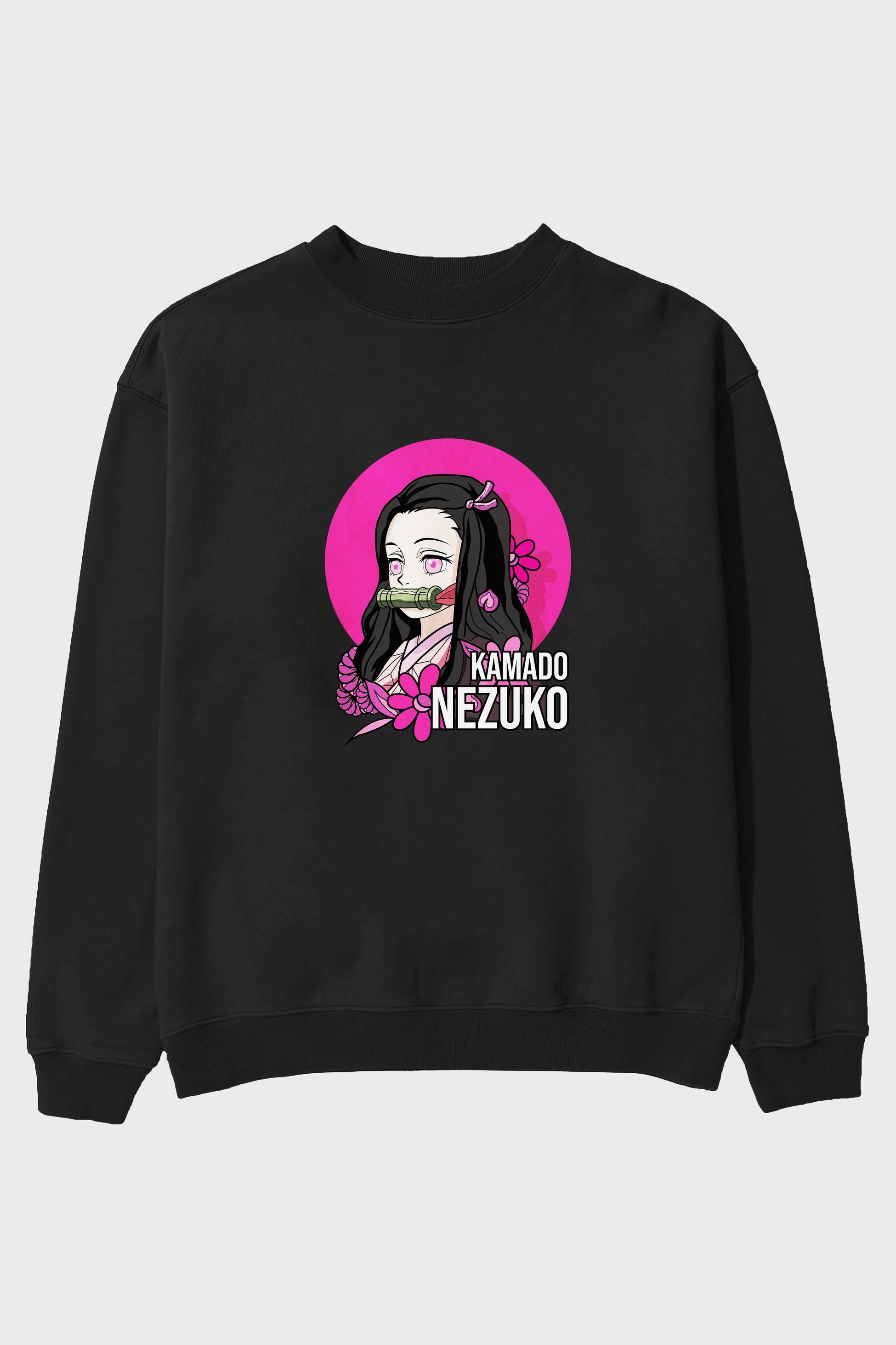 Nezuko Kamado 2 Anime Ön Baskılı Oversize Sweatshirt Erkek Kadın Unisex
