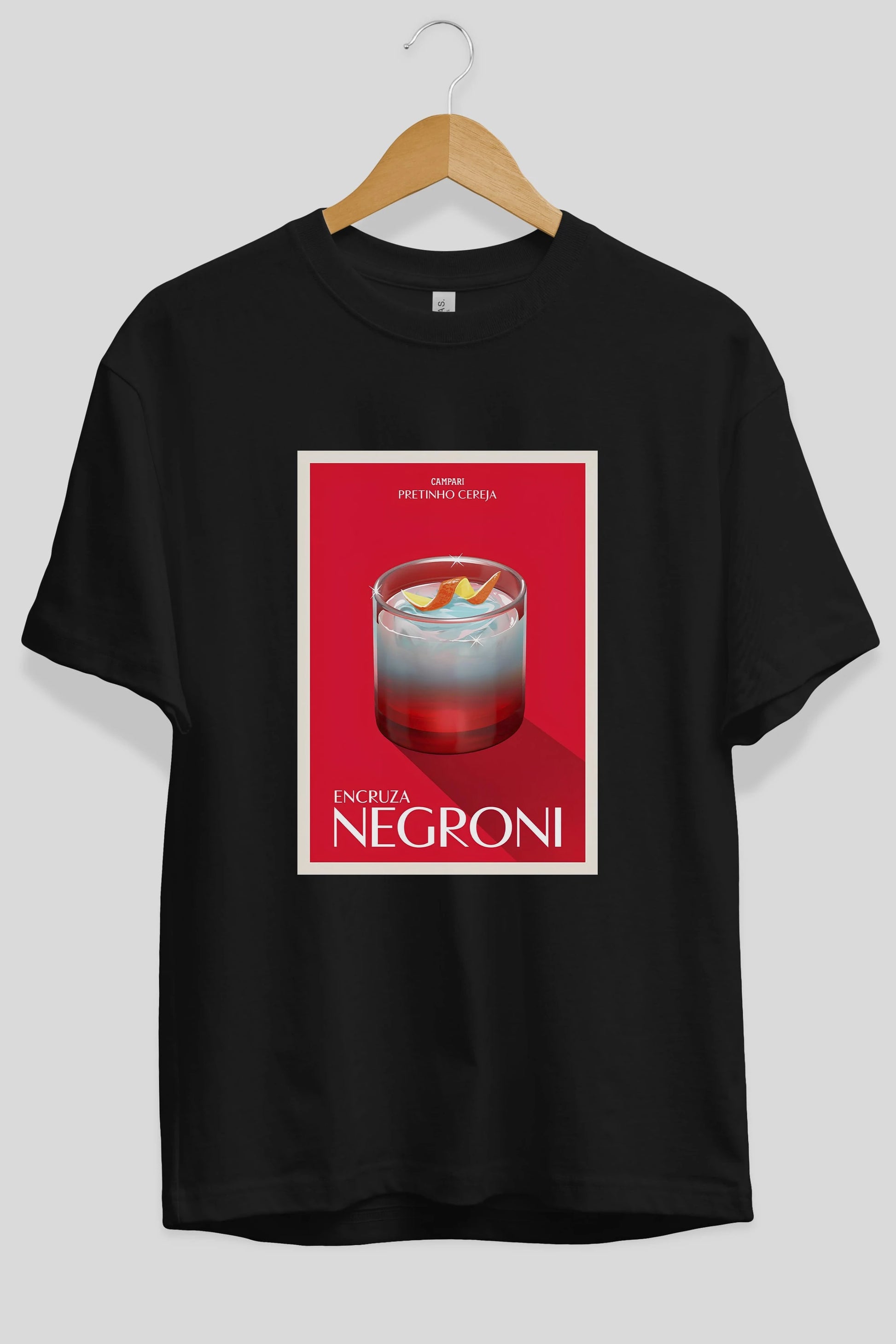 Encruza Negroni Ön Baskılı Oversize t-shirt Erkek Kadın Unisex %100 Pamuk Bisiklet Yaka tişort