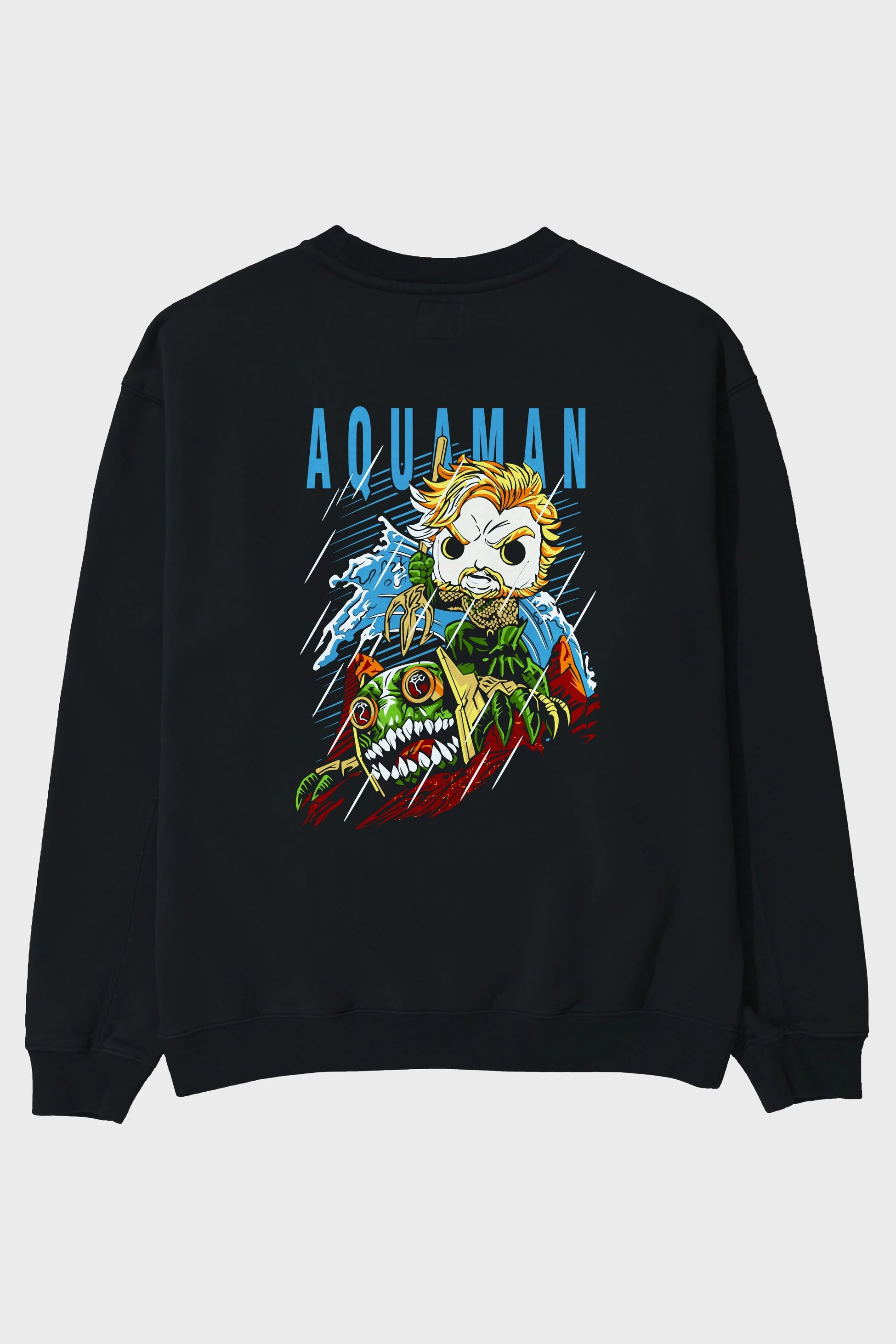 Aquaman Arka Baskılı Oversize Sweatshirt Erkek Kadın Unisex