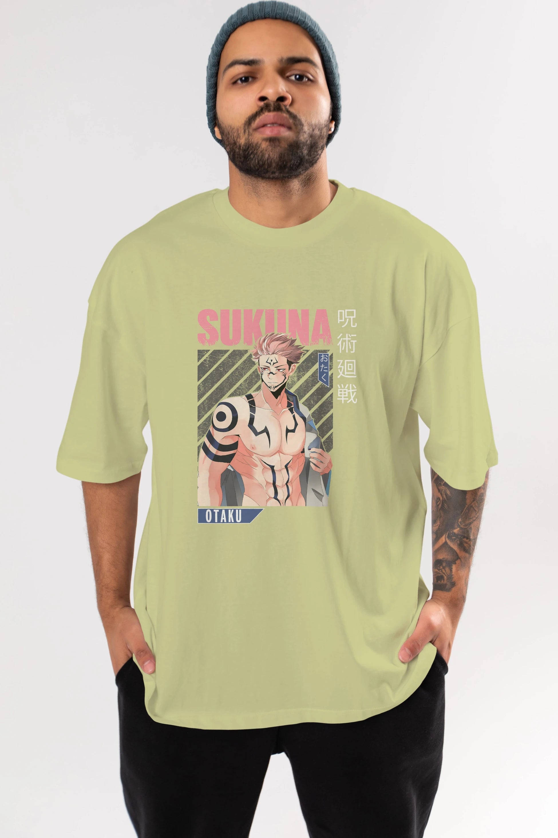 Sukuna Ryoumen 1 Anime Ön Baskılı Oversize t-shirt %100 pamuk Erkek Kadın Unisex