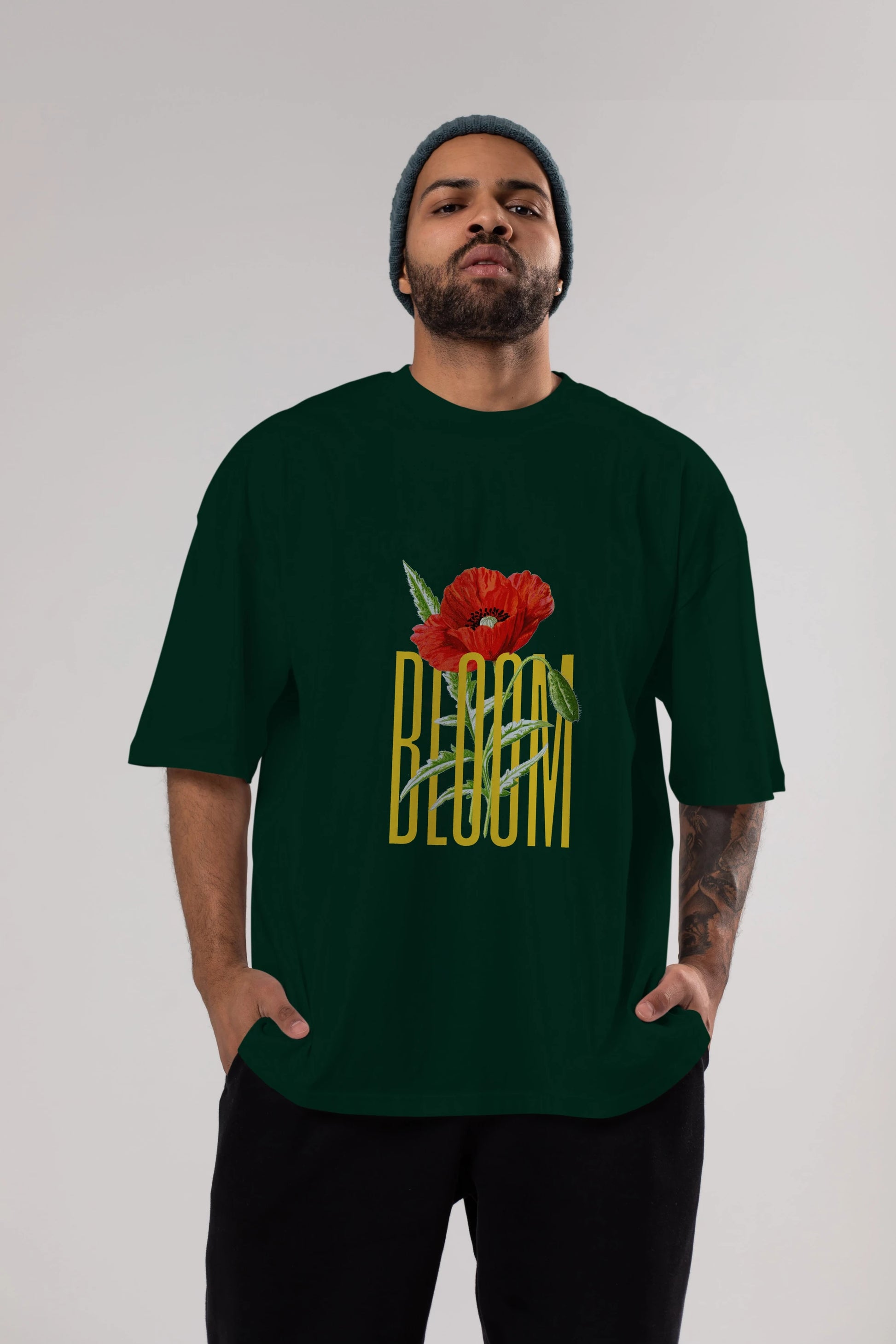Bloom Flower Ön Baskılı Oversize t-shirt Erkek Kadın Unisex