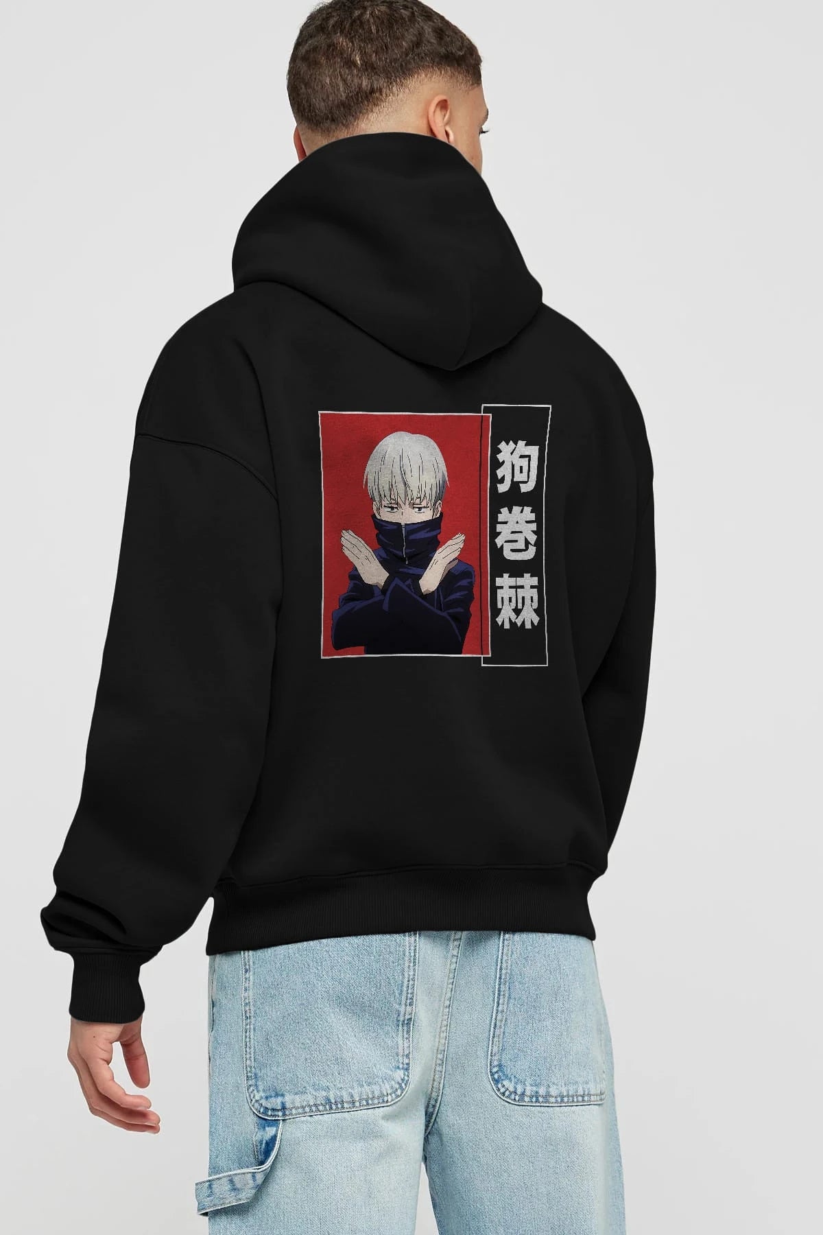 Toge Inumaki Anime Arka Baskılı Hoodie Oversize Kapüşonlu Sweatshirt Erkek Kadın Unisex