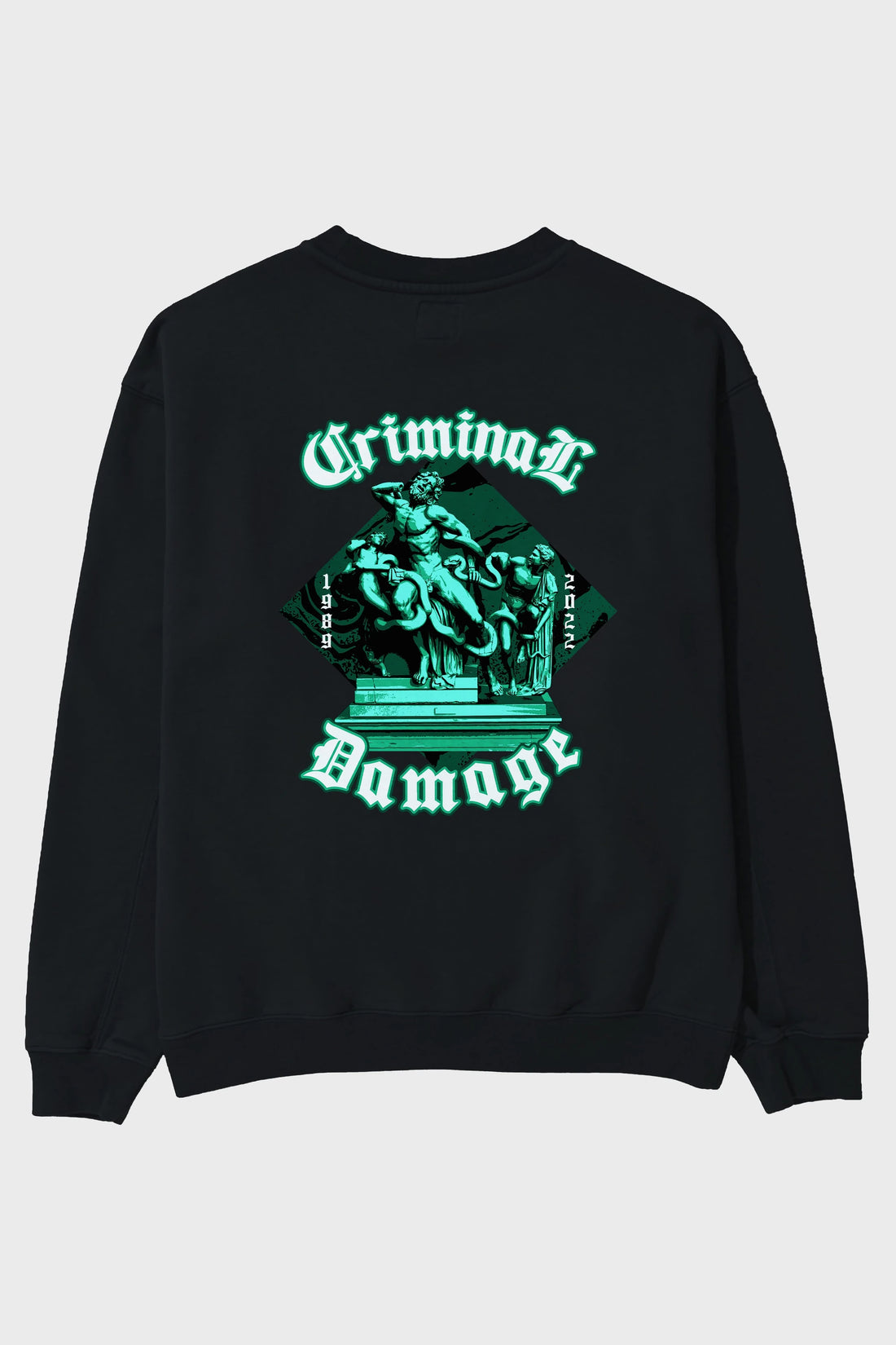 Criminal Damage Arka Baskılı Oversize Sweatshirt Erkek Kadın Unisex