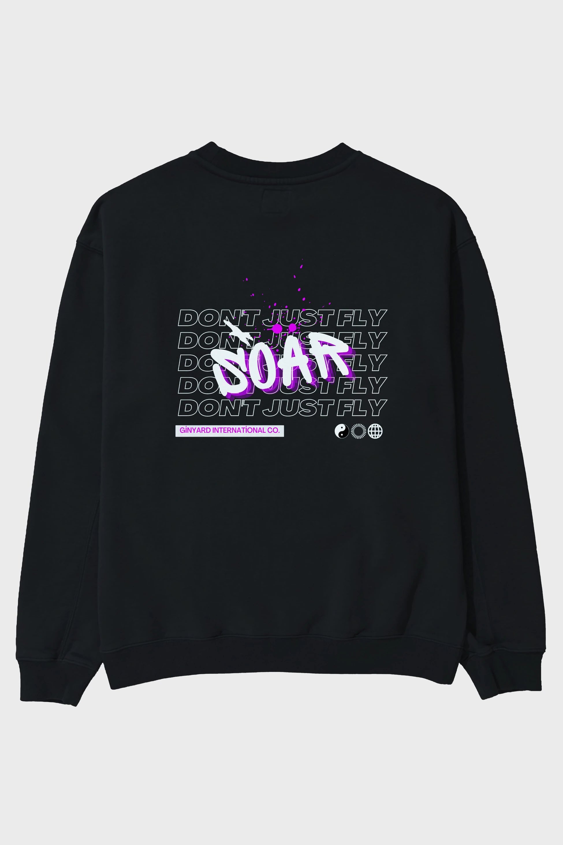 Soar Dont Just Fly Yazılı Arka Baskılı Oversize Sweatshirt Erkek Kadın Unisex