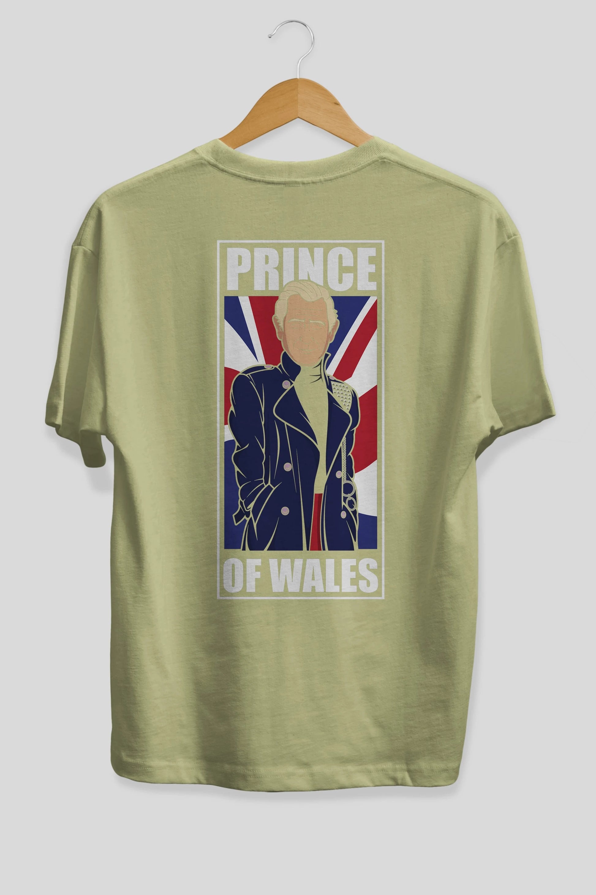 Prince Charles Arka Baskılı Oversize t-shirt Erkek Kadın Unisex %100 Pamuk tişort