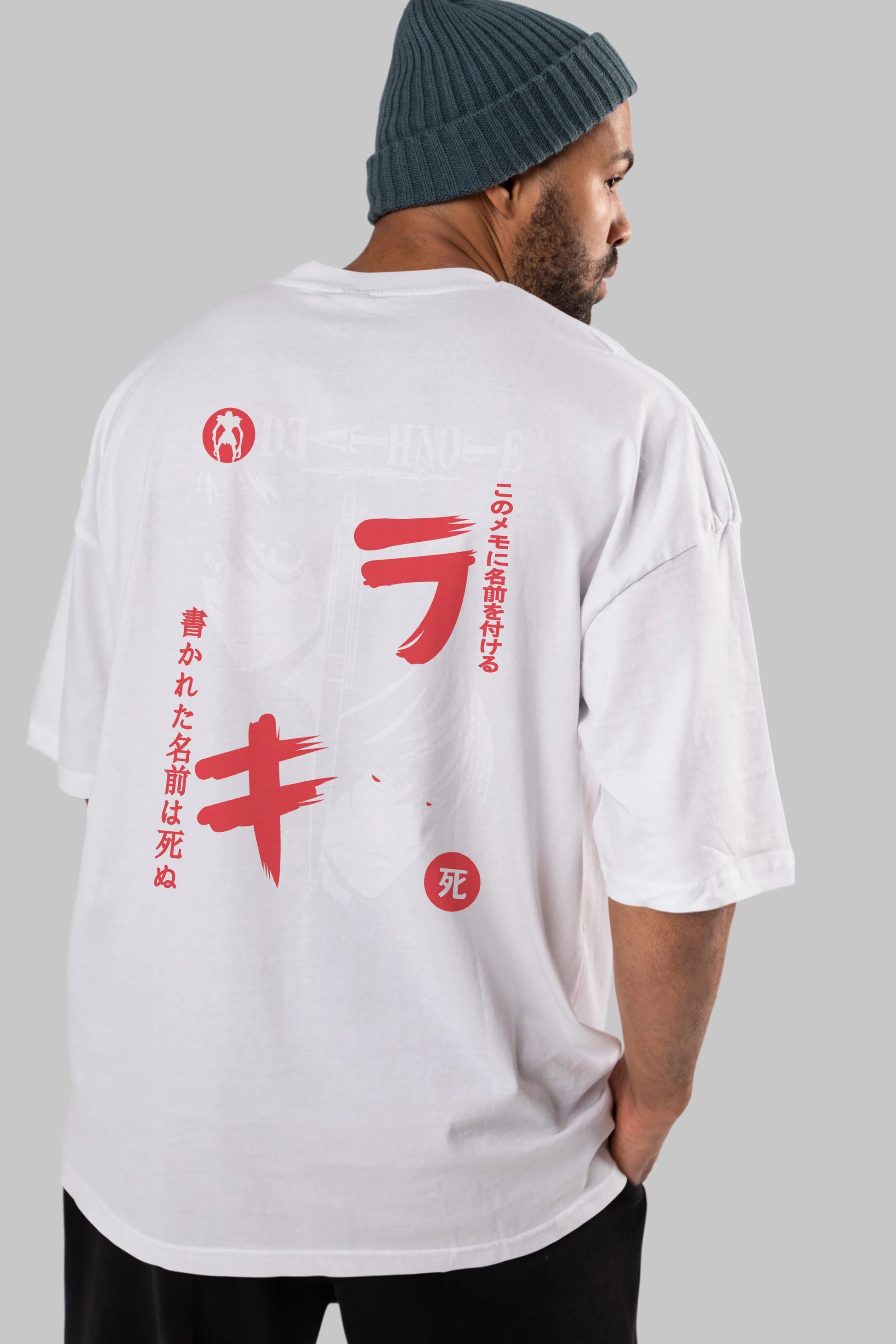 DEATHNOTE L vs KIRA Anime Arka Baskılı Oversize t-shirt Erkek Kadın Unisex